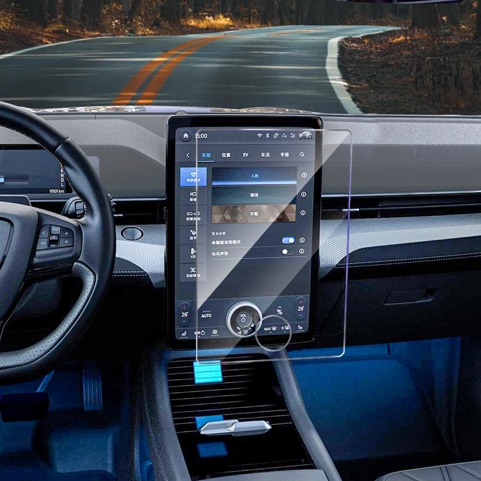 Carwiner Screen Protector For Mustang Mach E 2021 2025 Accessories, Ford F150 Lightning 2022 2025 15.5 Inch Tempered Glass For Ford F 150 & Mach E Anti Glare Fingerprint Navigation Protection