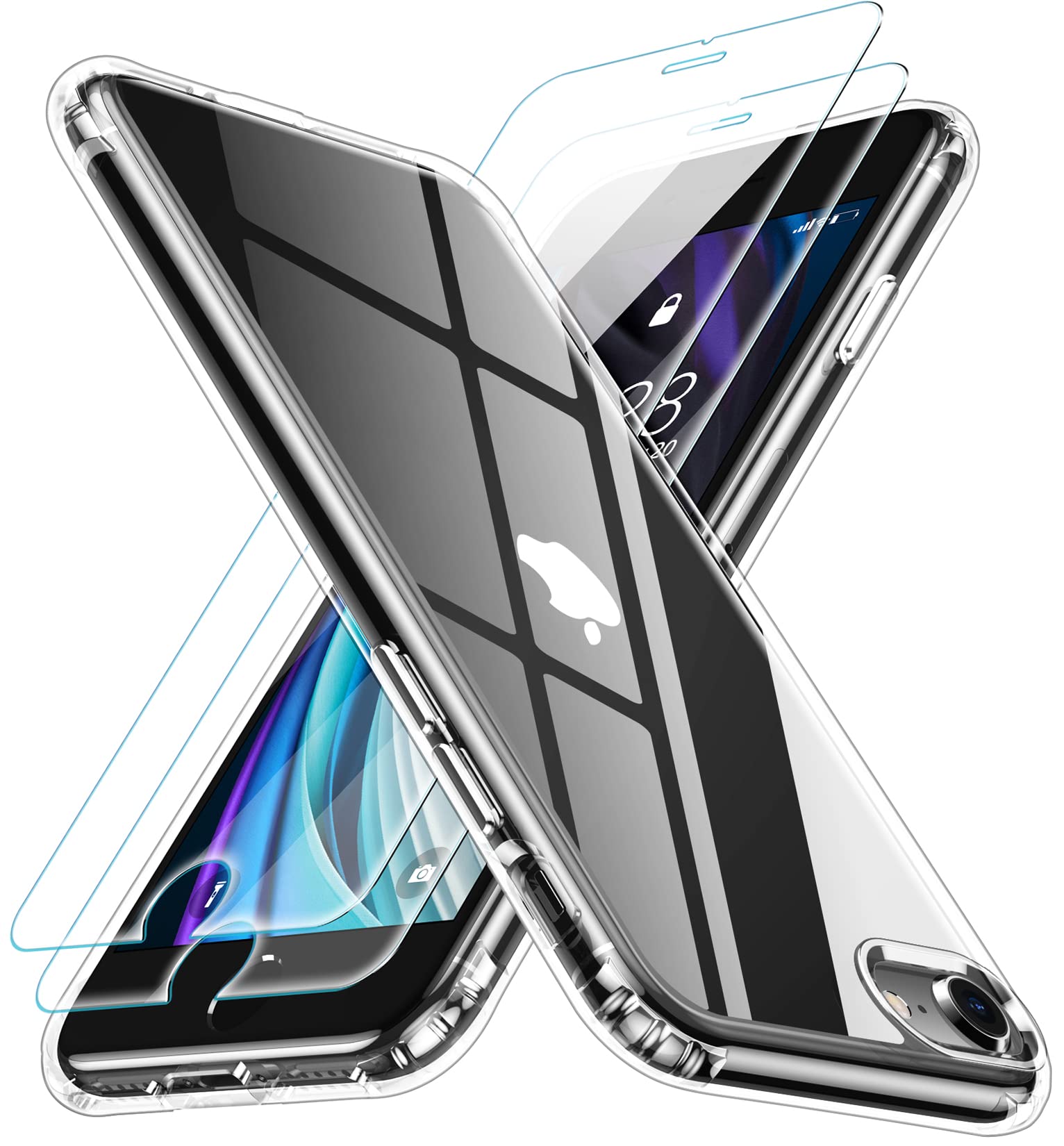 Xiwxi For Iphone Se Case 2022/3Rd/2020,Iphone 8/7 Case,With [2Xtempered Glass Screen Protector] [ 360 Full Body Shockproof ] [He