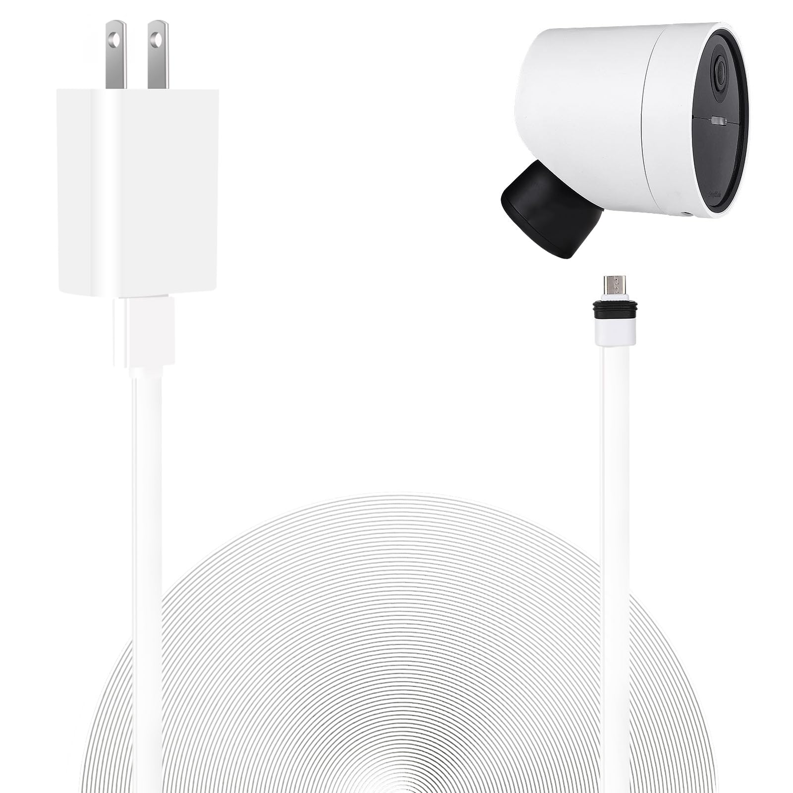 Uyodm Power Cable Compatible With Simplisafe Wireless Outdoor Security Camera,16.5Ft/5M Weatherproof Usb Cable Power Your Simplisafe Outdoor Camera Continuously  White