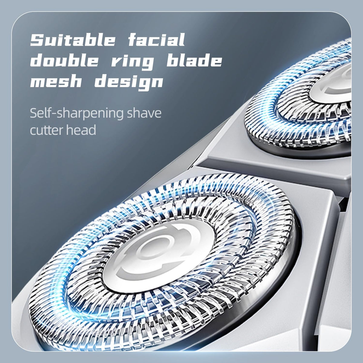 Shaft Razor Cutter Beici Men's Electric Shaver 3D Rotary Razor Type-C Blue – Electroeshop