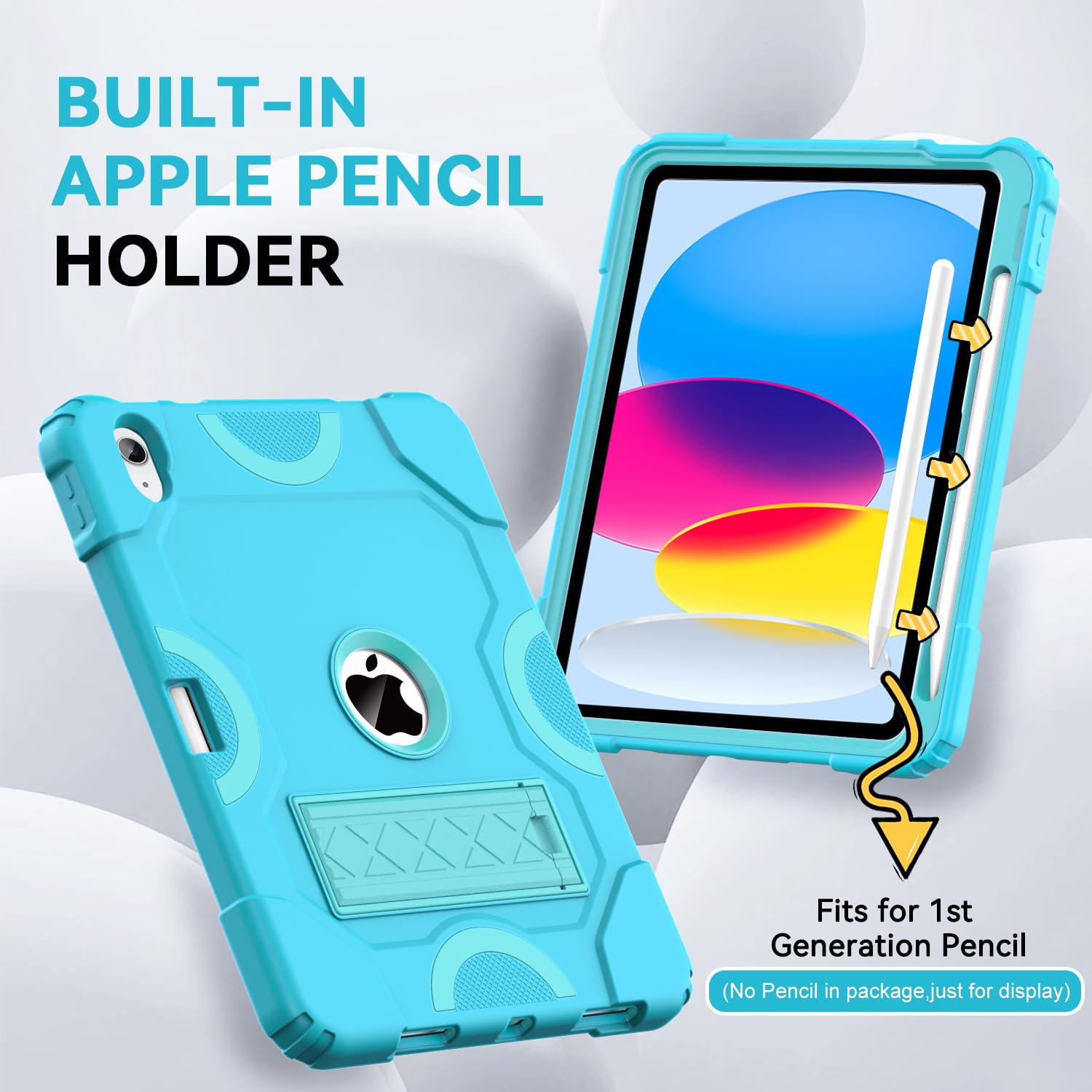 Cantis Case For Ipad 10Th Generation 10.9 Inch 2022, Ipad Cover 10Th Generation With Pencil Holder & Kickstand, Heavy Duty Shock