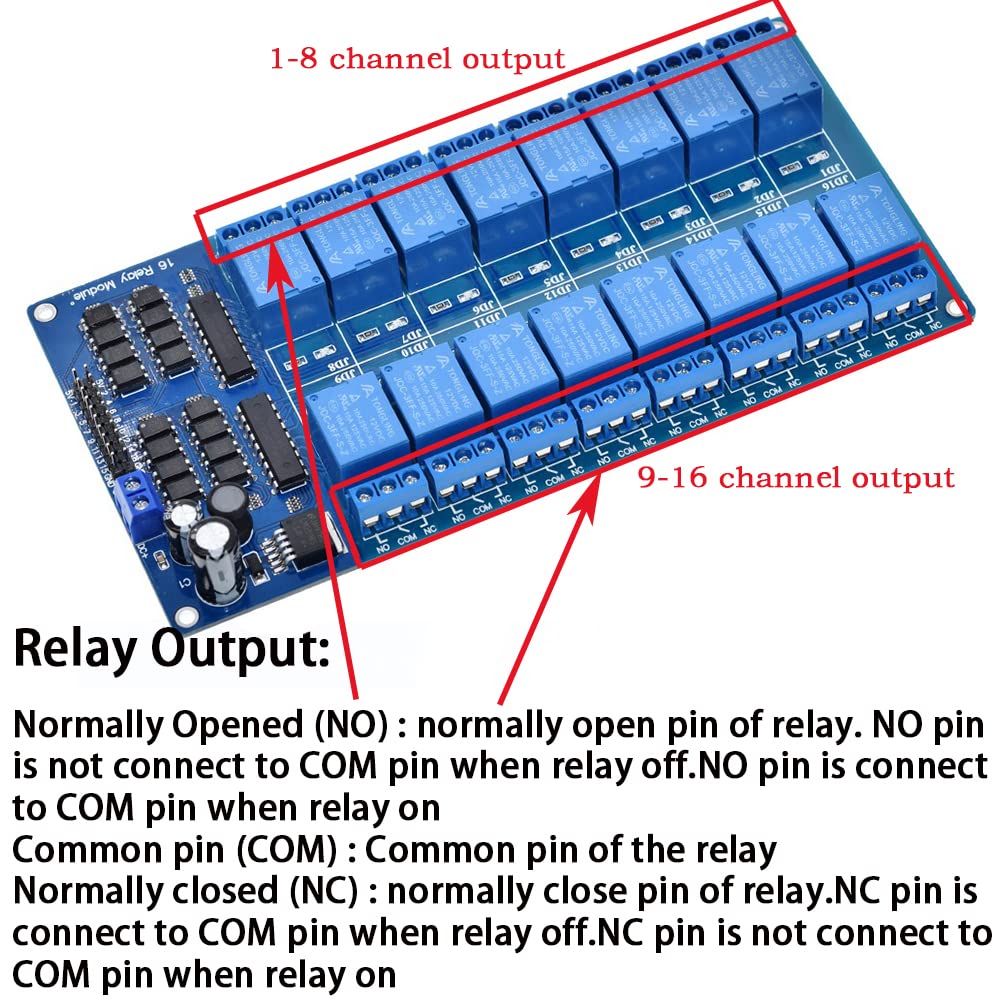 Anmbest 16 Channel 5V Relay Module With Optocoupler Low Level Trigger Expansion Board For Raspberry Pi Arduino