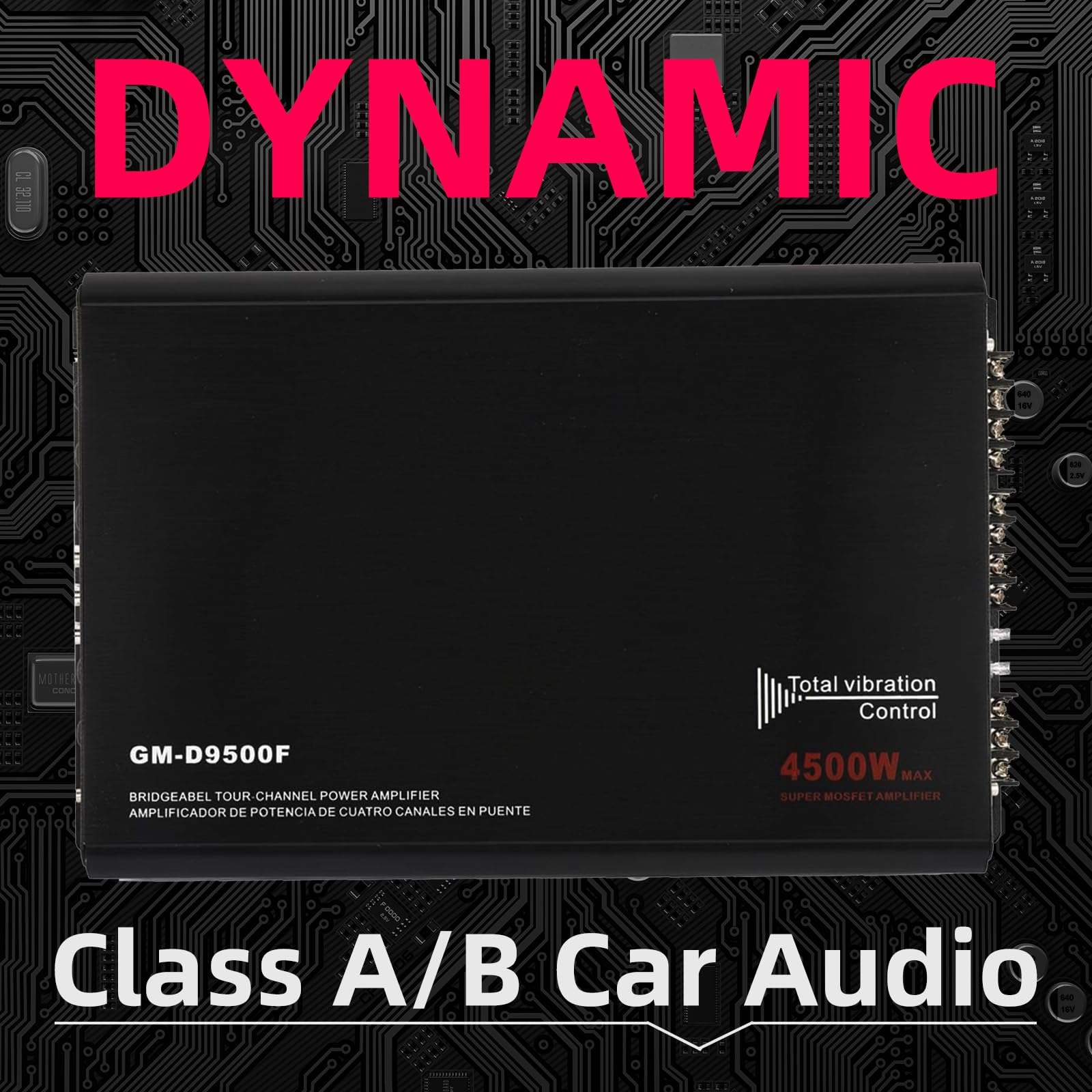 Yaeccc 4 Channels 4500W Car Power Amplifier Class A/B Car Audio Stereo Amplifier