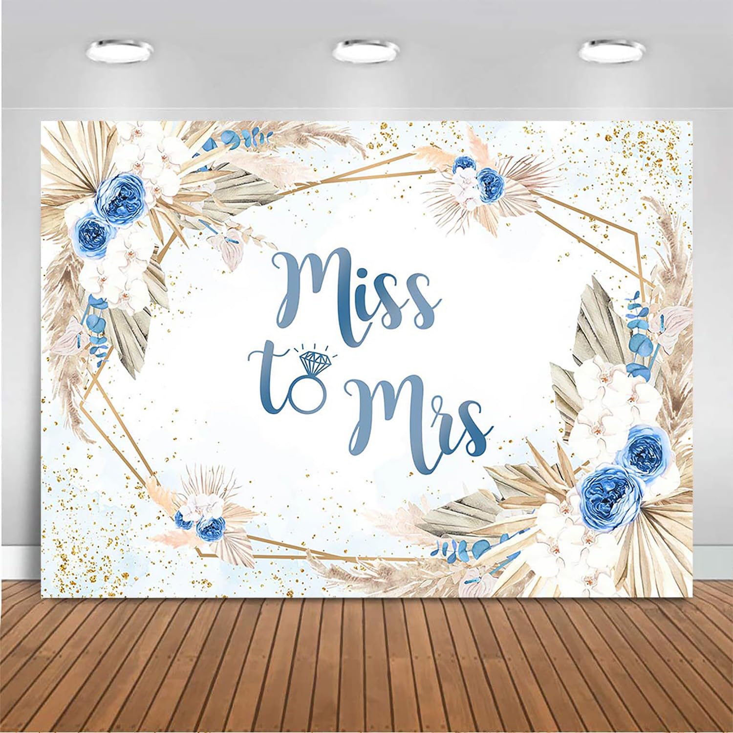 Mocsicka Miss To Mrs Bridal Shower Backdrop Boho Something Blue Bridal Shower Decorations Bride To Be Flowers Wedding Party Deco