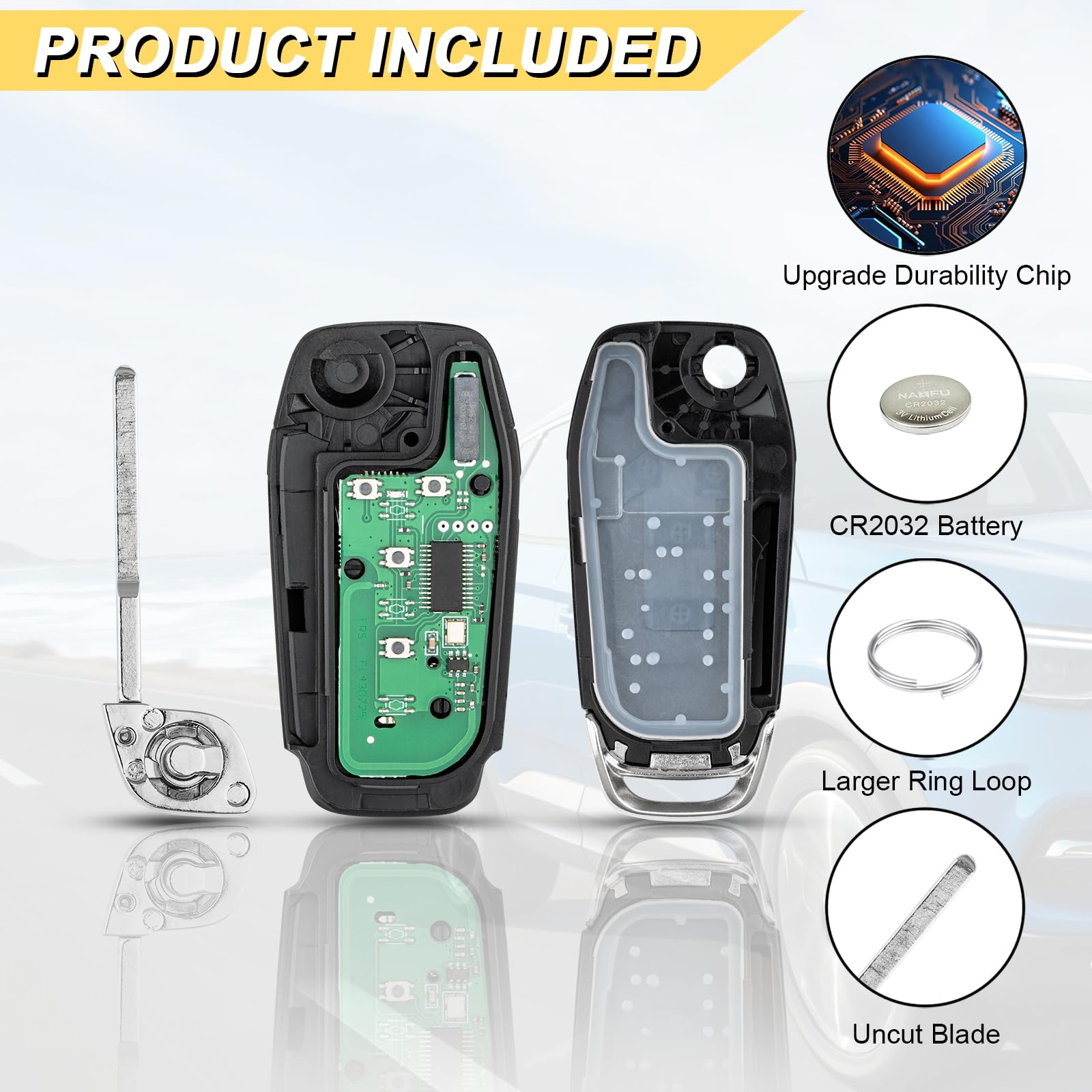 Vurkcy Key Fob Replacement For 2013 2014 2015 2016 Ford Fusion Car Keyless Entry Remote Control, N5F-A08Taa N5Fa08Taa, 4 Buttons