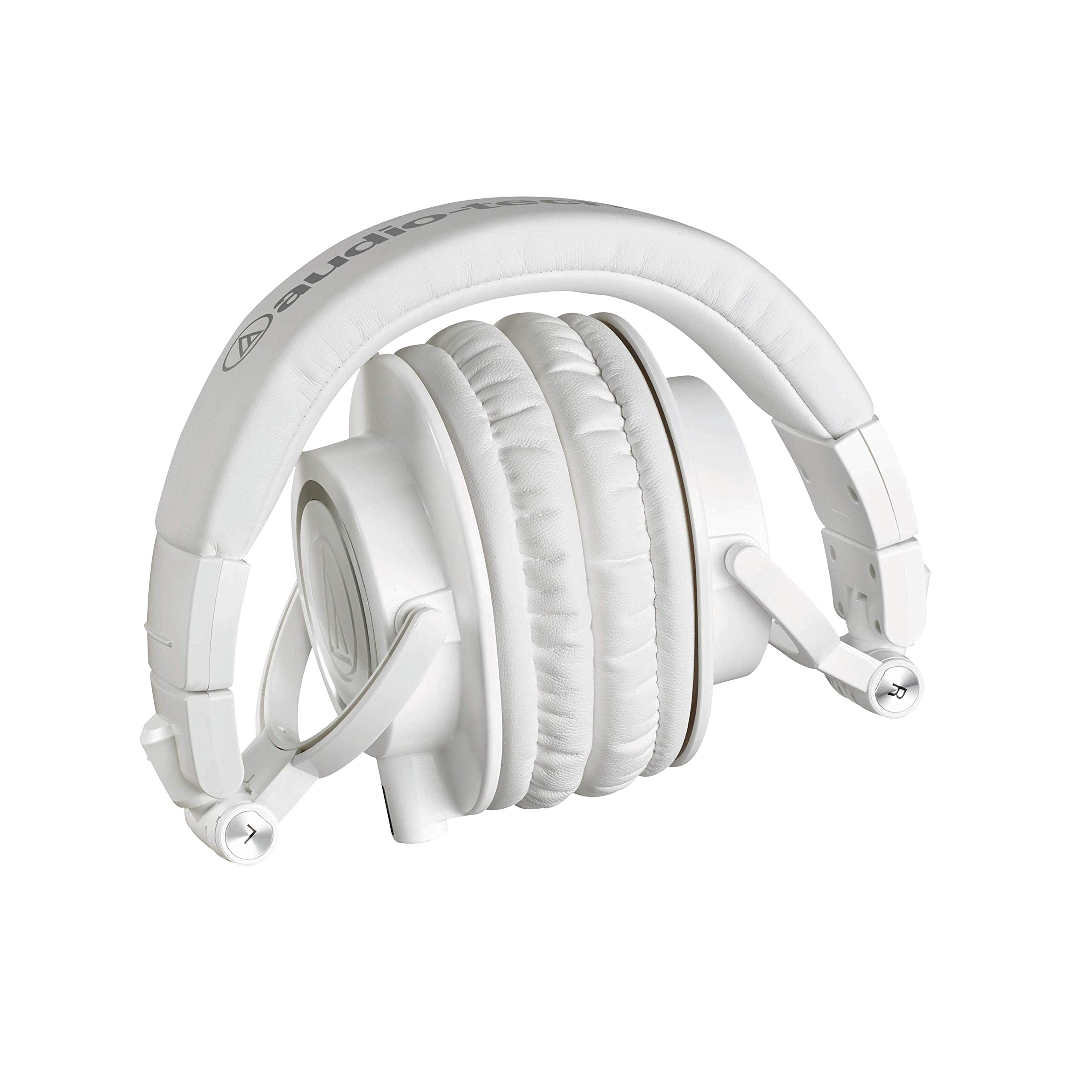Audio-Technica Ath-M50Xwh Professional Studio Monitor Headphones, White, Small