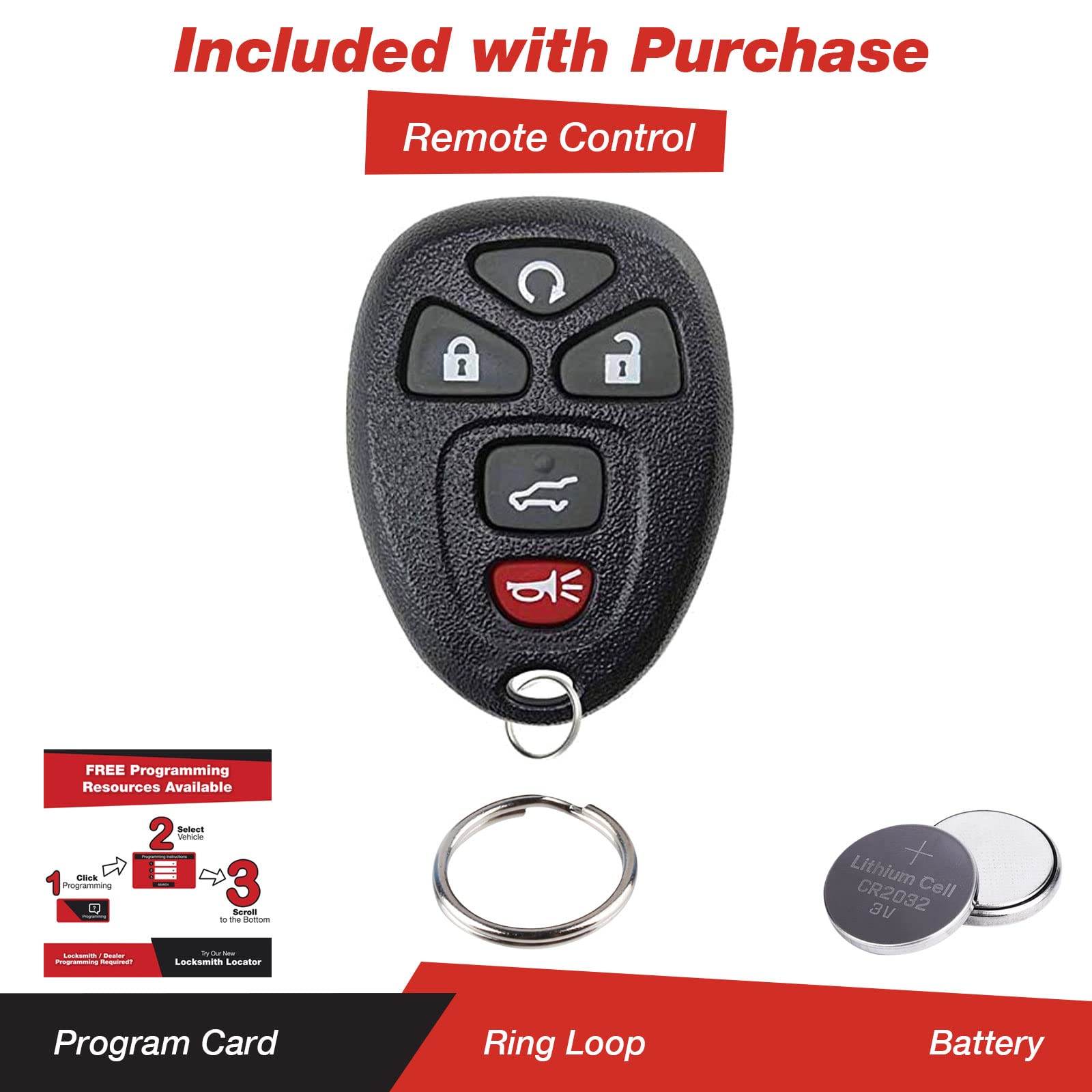 Keylessoption Remote Key Fob For Gm (15913415, 25839476, Ouc60270)