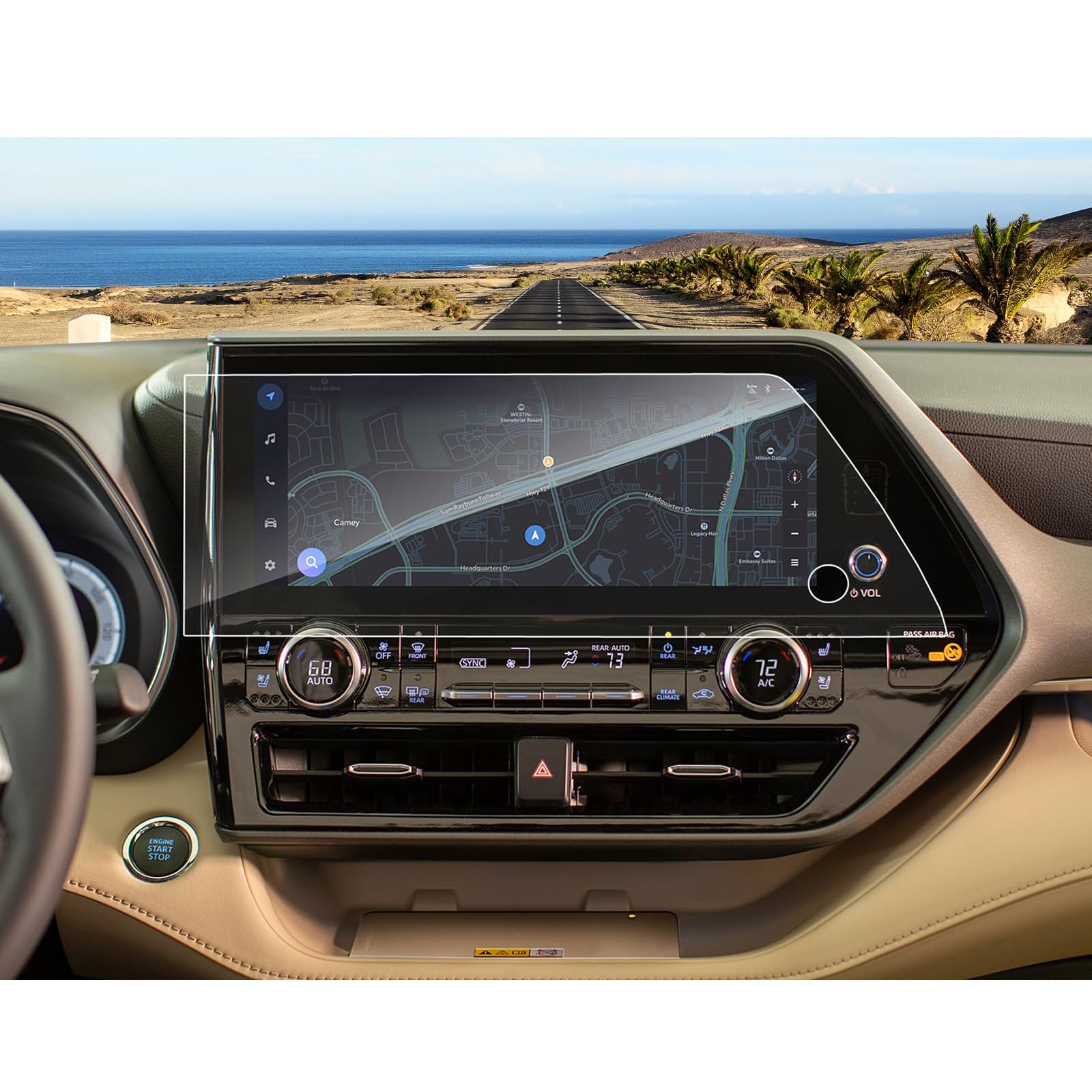 Coleya 2023 2024 Highlander Screen Protector For Toyota Highlander (Xle/Xse/Limited/Platinum/Hybrid Bronze Edition) 12.3 In Touc