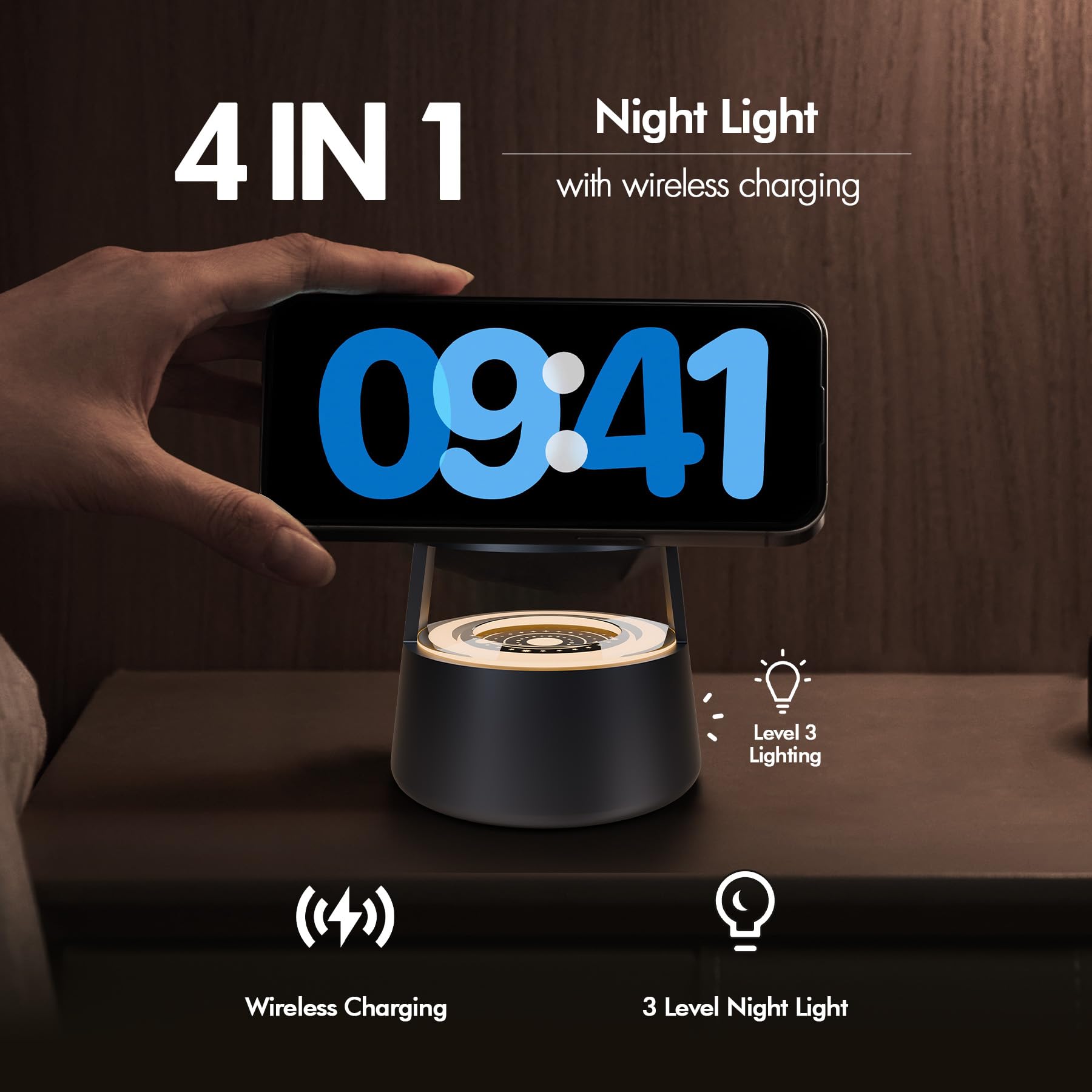 Wireless Charging Station Mag-Safe Charger : 4 In 1 Fast Charger 15W Travel Stand For Iphone16E 16 15 14 13 12 Pro Max - With Ni