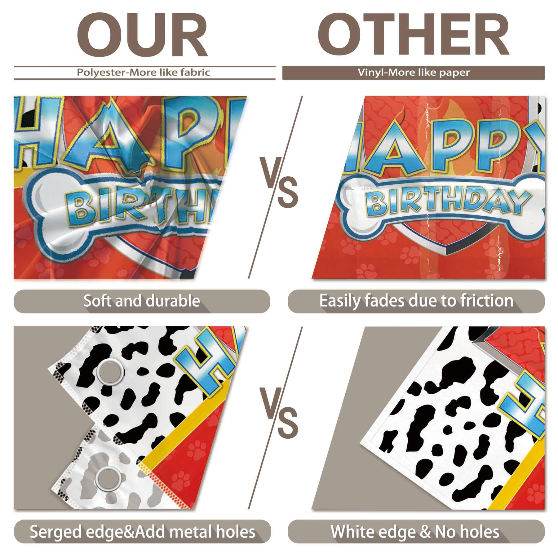 Yriujul 72X43Inch Red Dog Paw Birthday Backdrop For Boy Girls Party Decorations Photography Background Photo Banner Booth Props