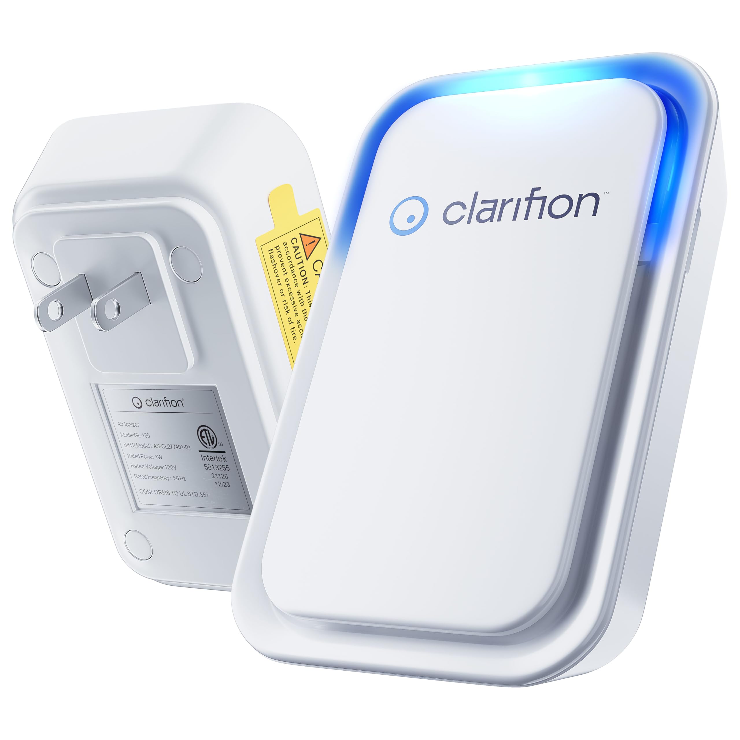 Clarifion - Air Ionizers for Home (1 Pack), Negative Ion Filtration System, Quiet Air Freshener for Bedroom, Office, Kitchen, Po