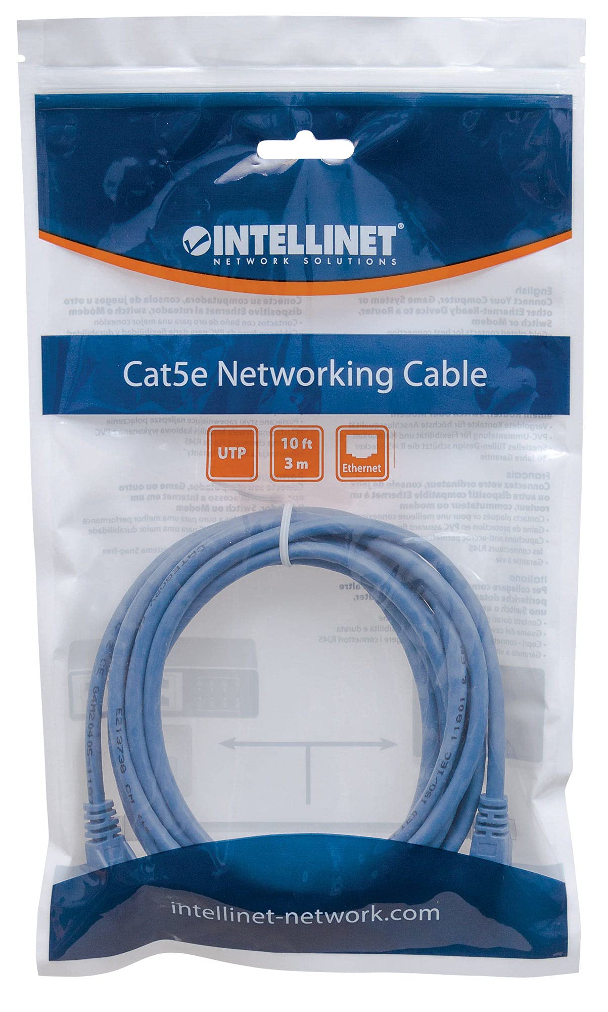 Intellinet Network Solutions Cat6 Rj 45 Male/Rj 45 Male Utp Network Patch Cable, 3 Feet (342575)