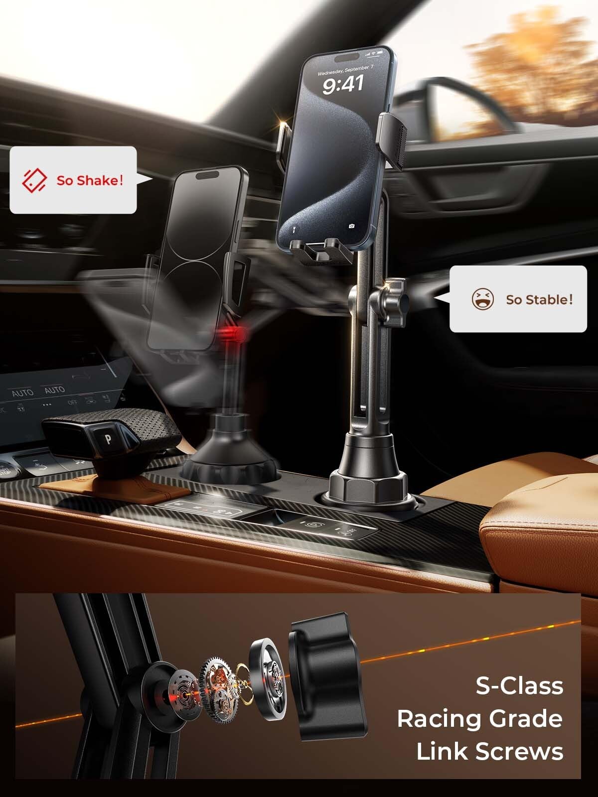 Lisen Cup Holder Cell Phone Holder For Car Mount, 2024 New Car Cup Phone Holders For Your Car Adjustable Cell Phone Holder Car A