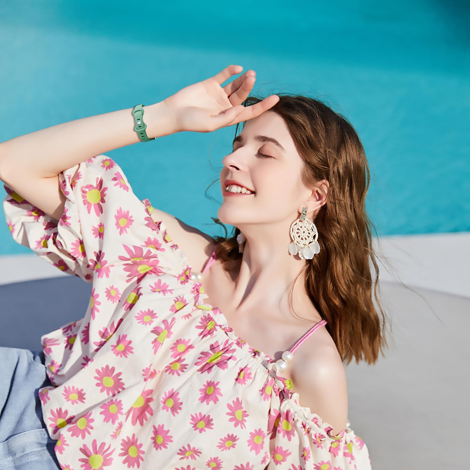 Lzwldan 2 Pack Slim Watch Bands Compatible With Enomir Id208Bt / Skg V7 Pro Smart Watch, Soft Sport Replacement Strap For Aeac I