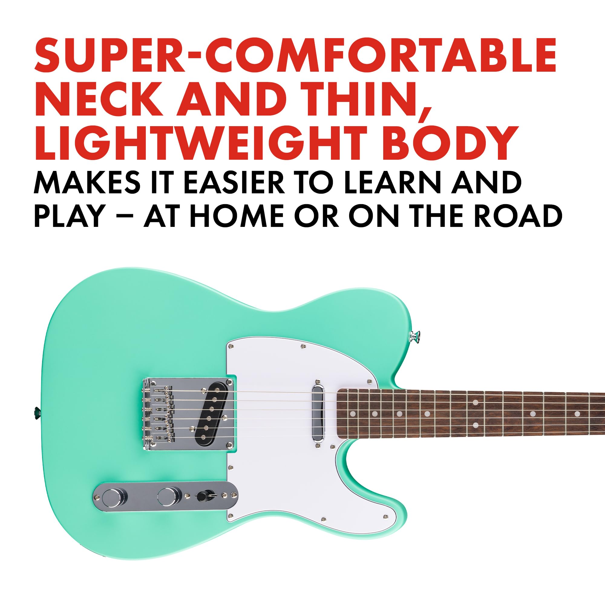 Fender Squier Debut Series Telecaster Electric Guitar, Beginner Guitar, 2 Year Warranty, Includes Free Lessons, Sea Foam Green W