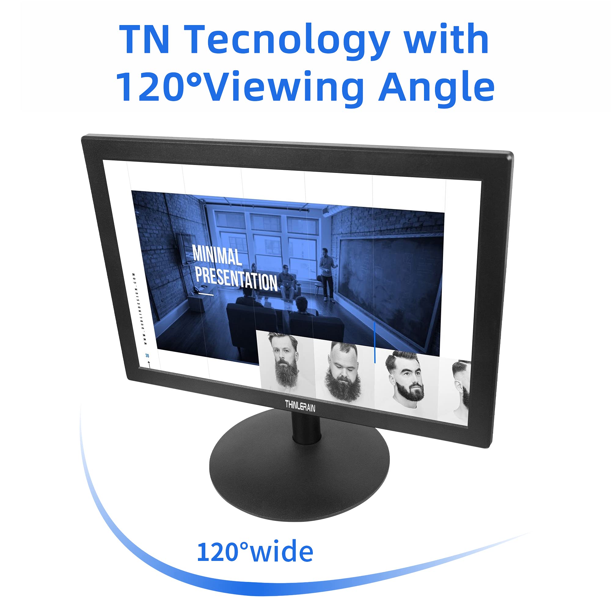Thinlerain 15 Inch Pc Monitor Desktop Monitor With 1440  900, Small Monitor With 16:10 Led Monitor, Tft Panel, 60 Hz, 5Ms, Vga,