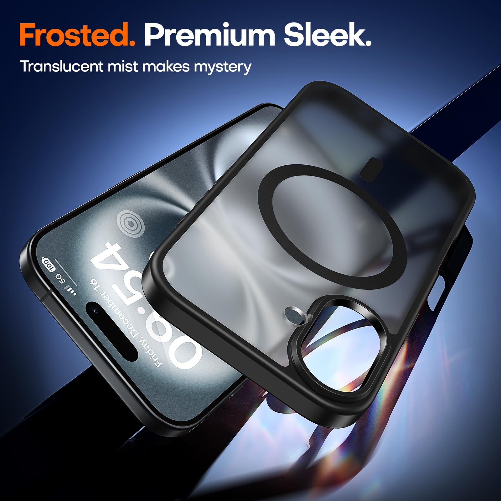 Tauri 3 In 1 For Iphone 16 Plus Case, [Compatible With Magsafe] With 2X Screen Protectors, Slim Translucent Matte Magnetic Phone