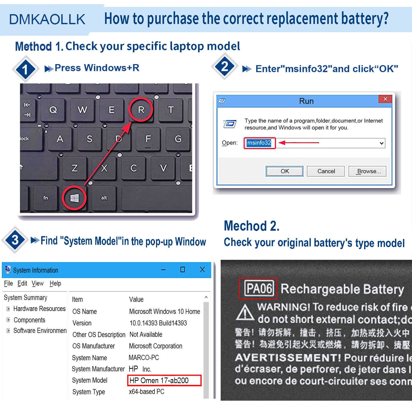 Pa06 849911 850 Laptop Battery For Hp Omen 17 17 W 17 Ab200 17T Ab00 17 W200 Series 17 W053Dx 17 W253Dx 17 W033Dx 17 Ab011Nl 849