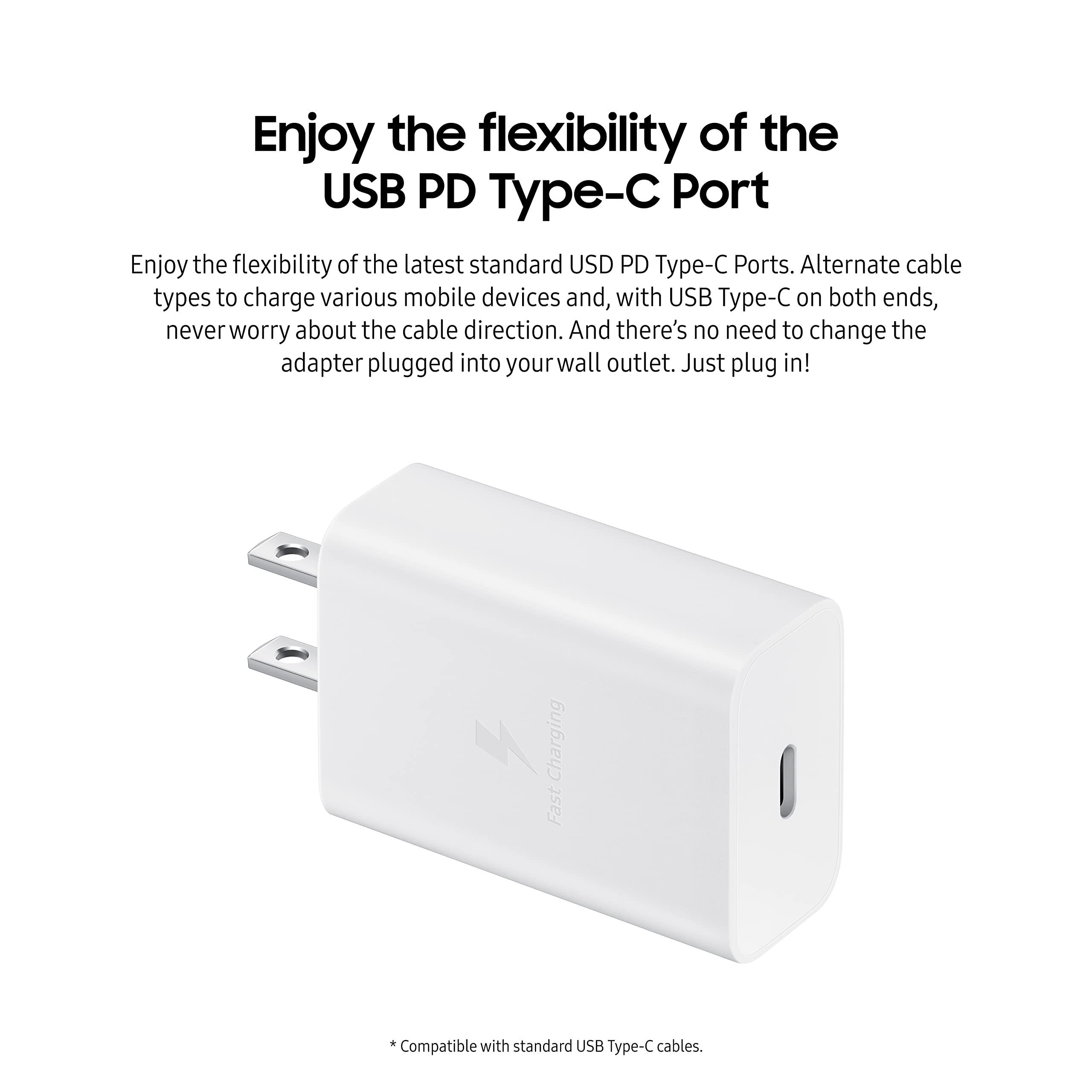 Samsung 15W Wall Charger Type C (Usb-C Cable Included), White