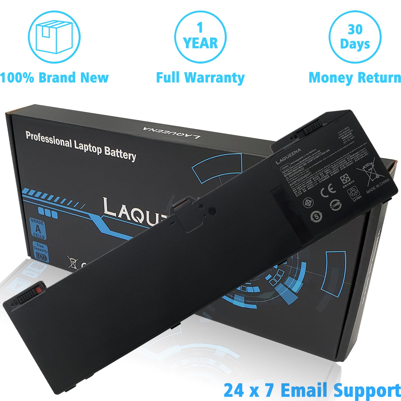 Laqueena Vx04Xl Laptop Battery Compatible With Hp Zbook 15 G5 G6 Series Hstnn Ib8F L06302 1C1 L05766 855 15.4V 90Wh 4 Cell