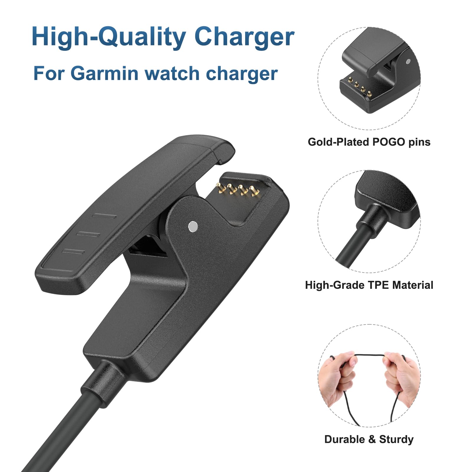 Meliya Usb C Charger For Garmin Forerunner 735Xt 235 35 64 230 630 645/645 Music, Approach S20/G10, Vivomove Hr/Lily/Lily 2 Smar