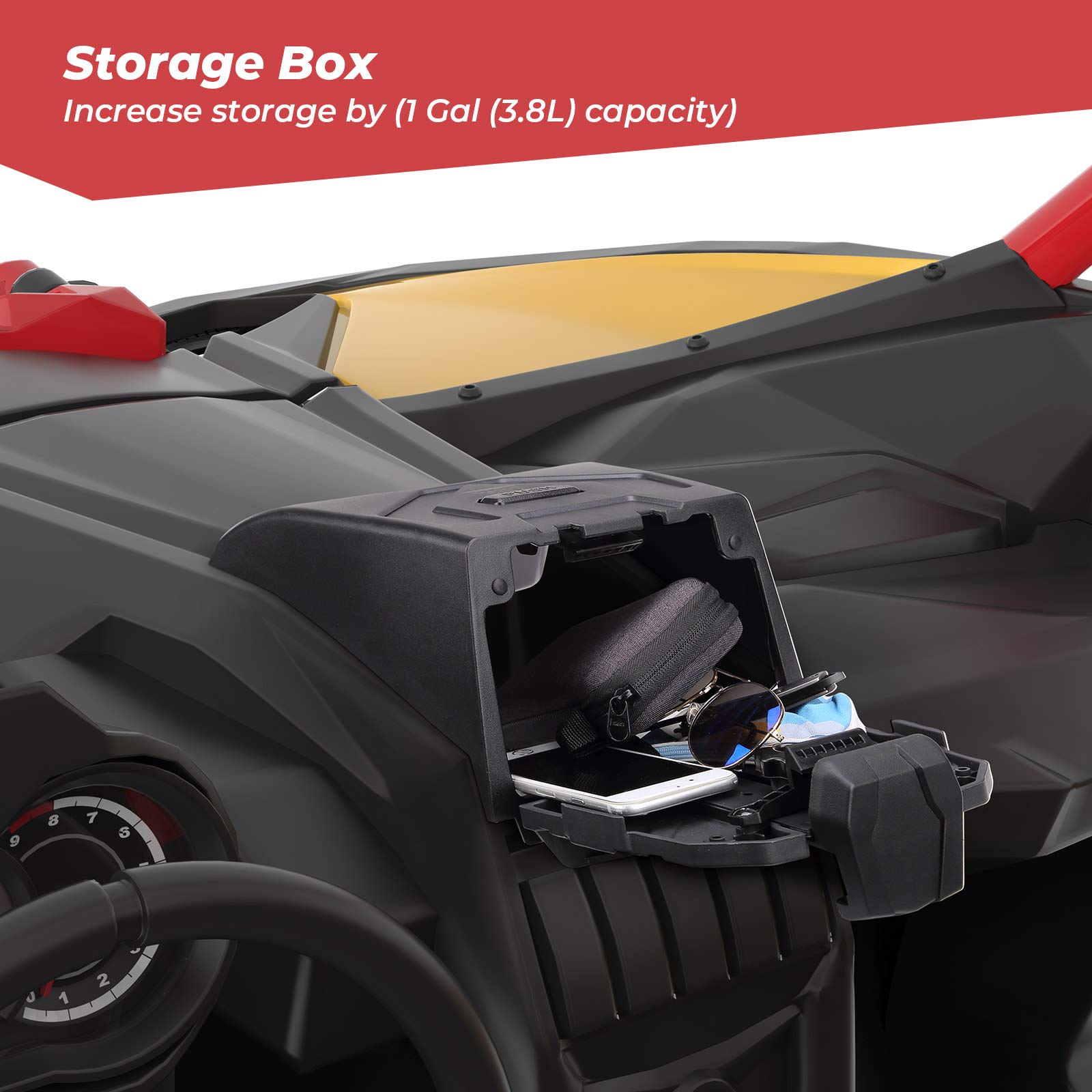 Kemimoto X3 Electric Device Tablet Holder, X3 Gps Mount Storage Box Compatible With 2017 2023 Can Am Maverick X3 All Models, Rep