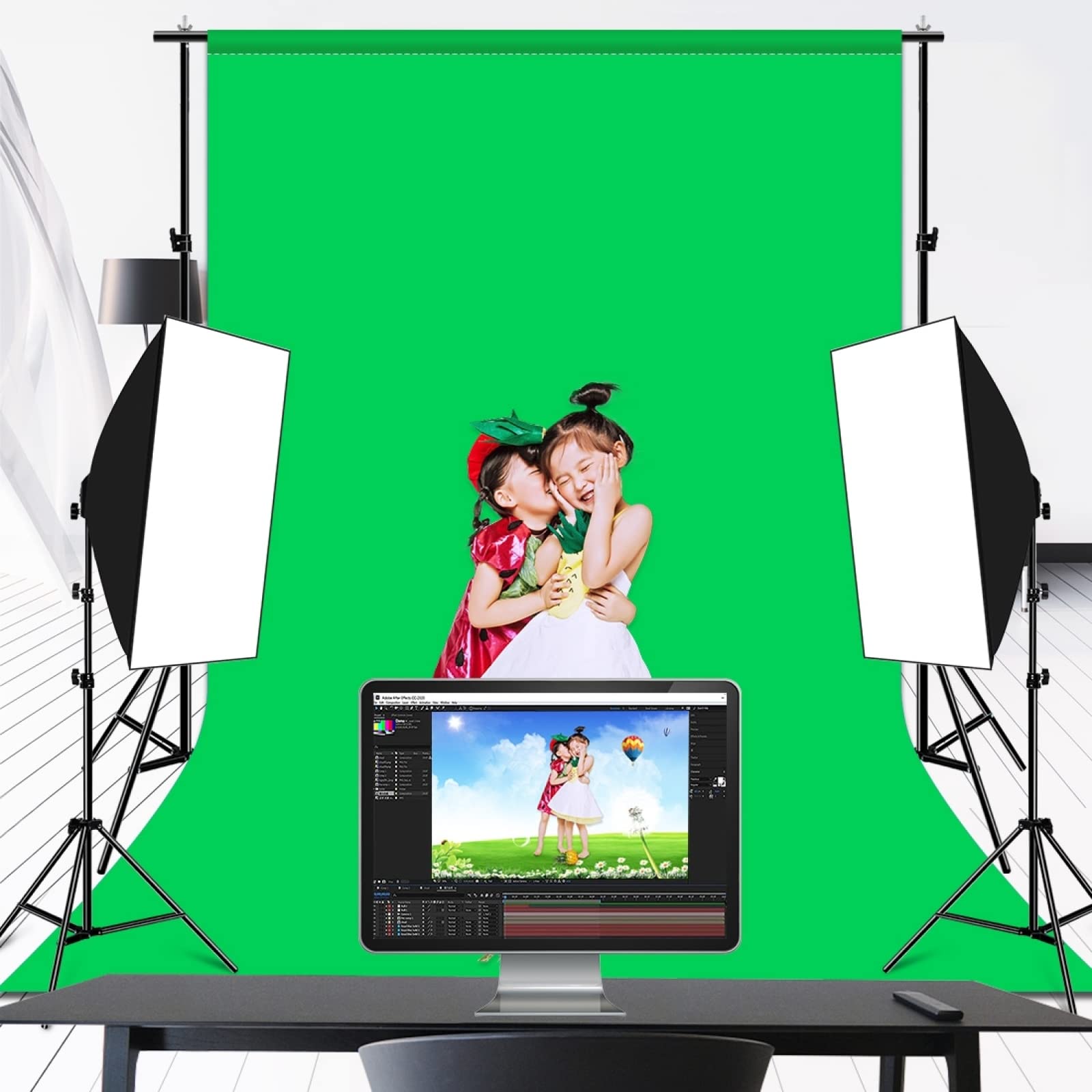 Puluz 3.3X6.6Ft Green Backdrop Portrait Background For Photography Studio Children And Headshots Background For Photography Vide