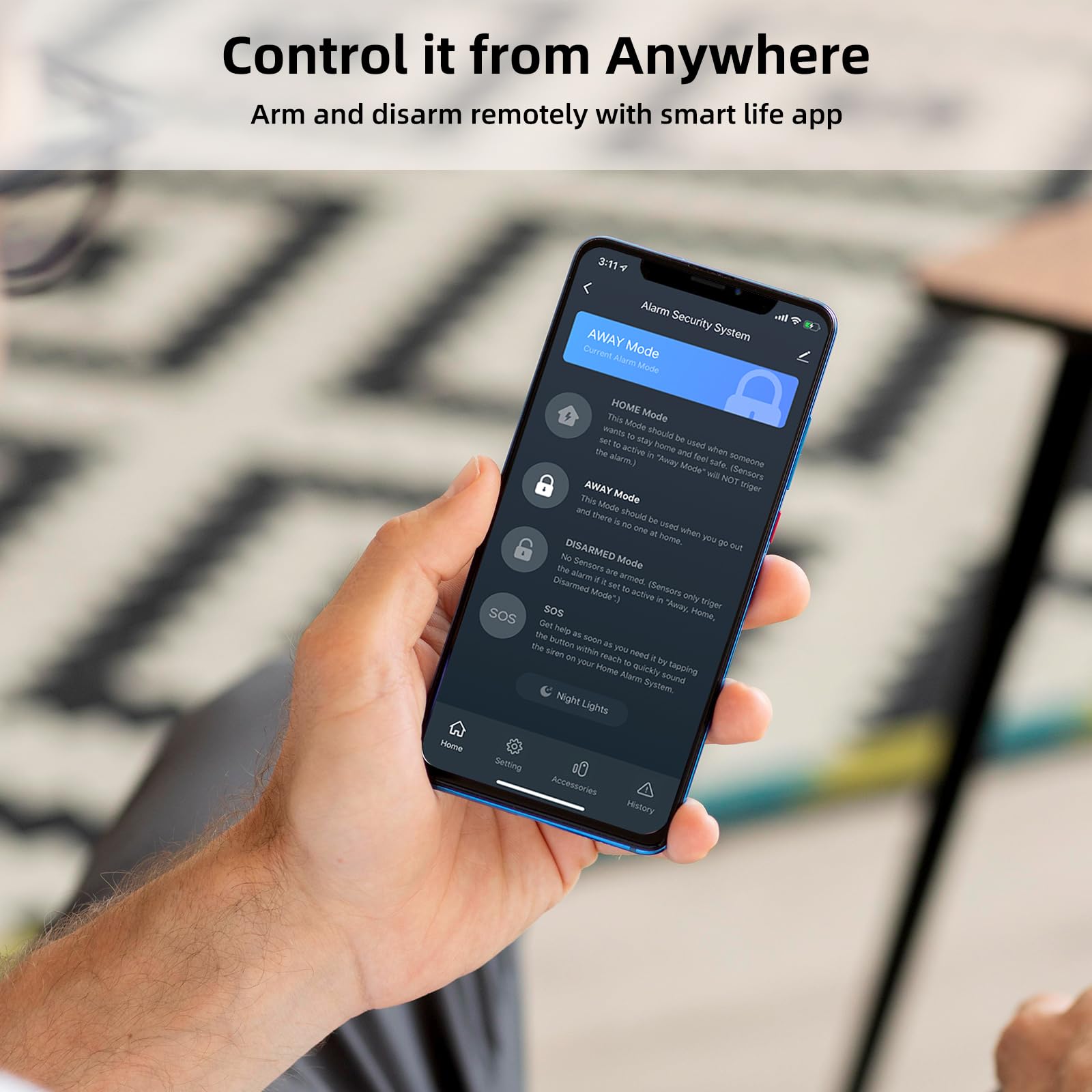 Grsico Wireless Home Alarm System 15 Piece Kit, Wifi Alarm System For Home Security With Phone App Alert (Alarm Siren, Keypad, R