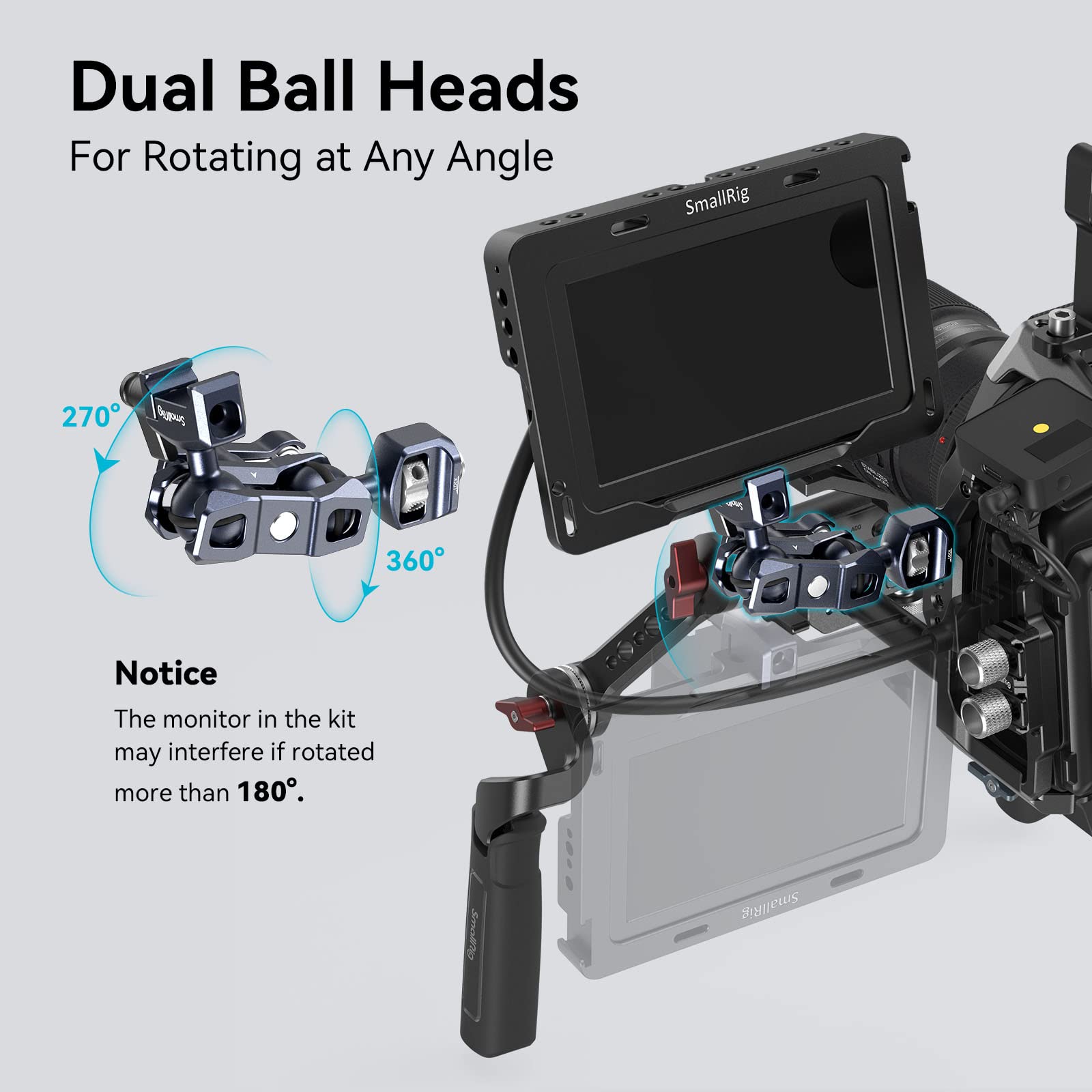 Smallrig Articulating Magic Arm With Nato Clamp And 1/4-20 Screw (With Retractable Pins), 360 Degree Rotation, Max Load Of 12 Ib