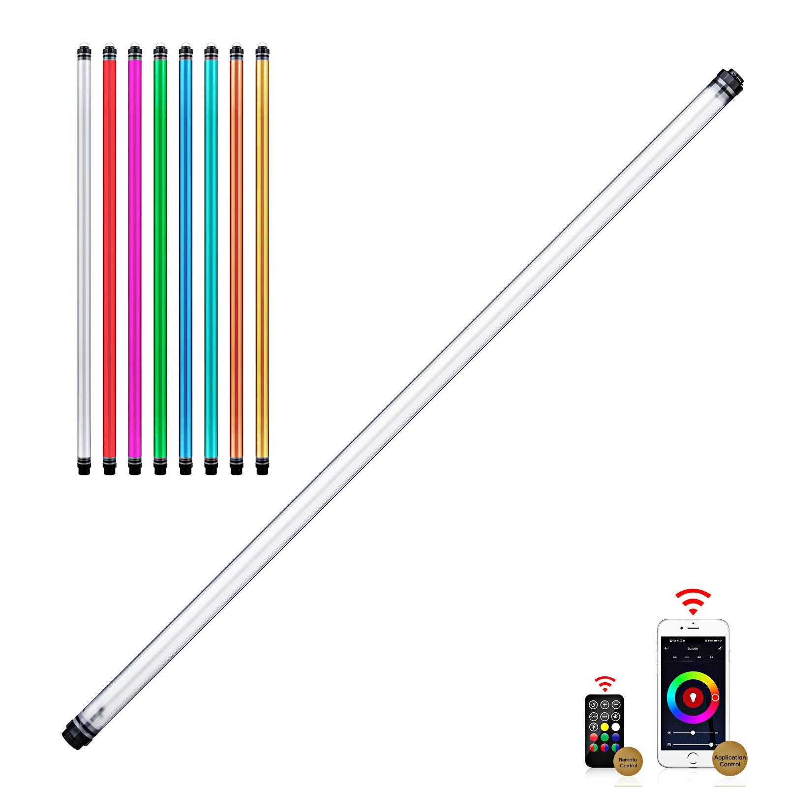 Luxceo P120 Rgb Handheld Photography Light, App Control 1350 Lumen Led Video Light Wand 360Full Color 12 Lighting Modes Cri=95 I