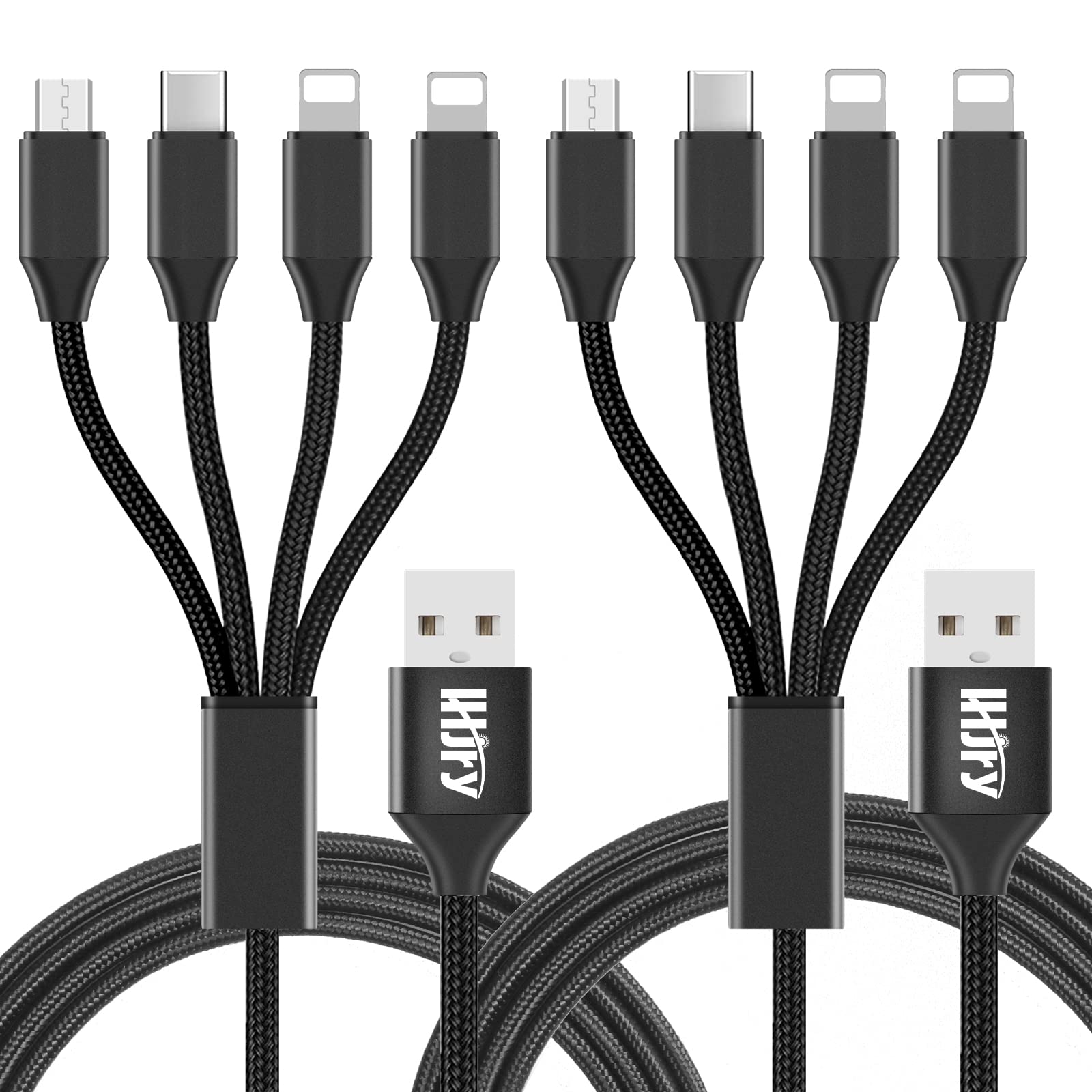 Lhjry 4 In 1 Multi Charging Cable 2Pack 6.6Ft Multiple Charger Cord Usb A To Usb C/Micro Usb Connector For Cell Phone/Tablets/Galaxy/Pads And More