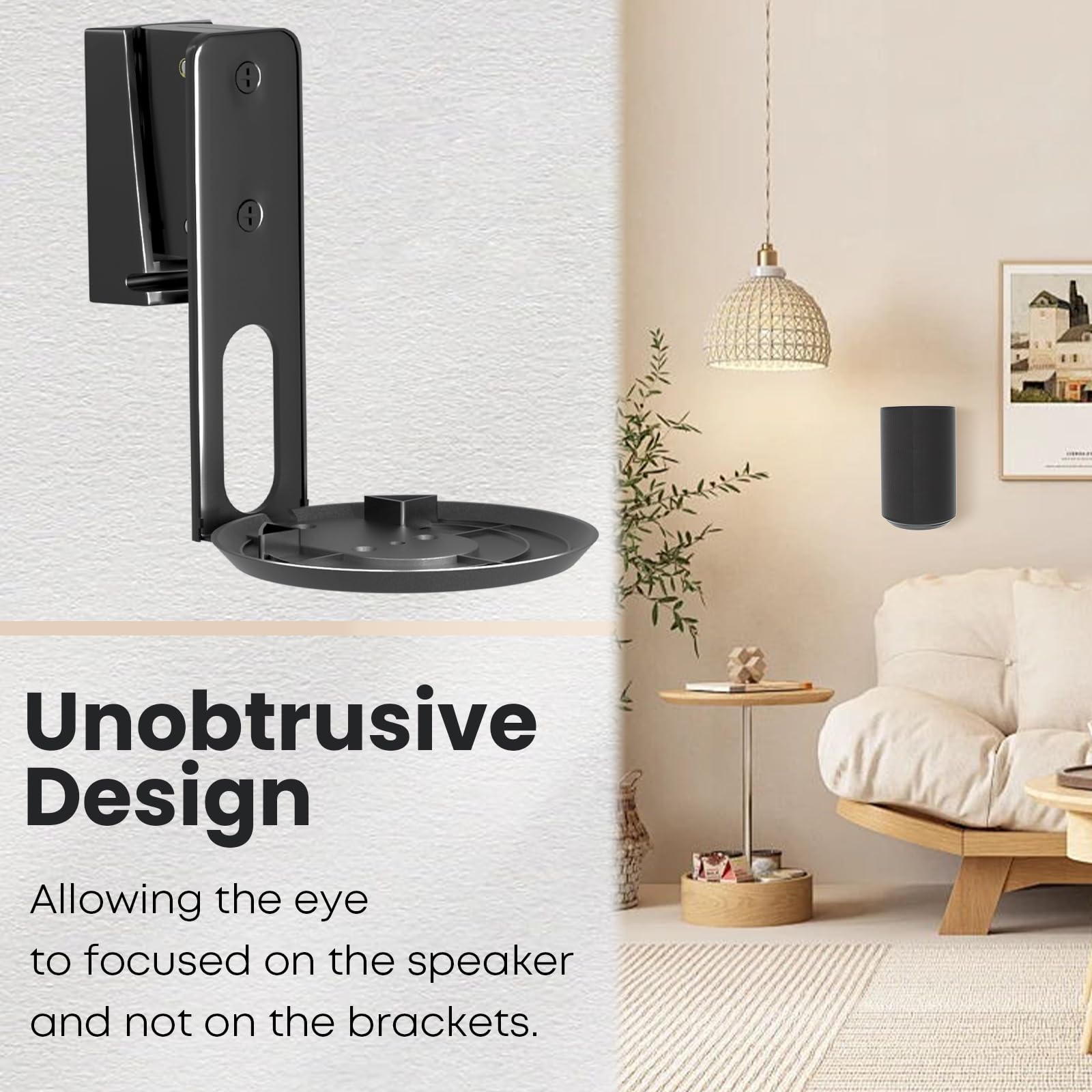 Putorsen Speaker Wall Mount For Sonos Era 100,Tilt & Swivel Speaker Shelf Bracket For Better Audio Enjoyment,Cable Management,Ho