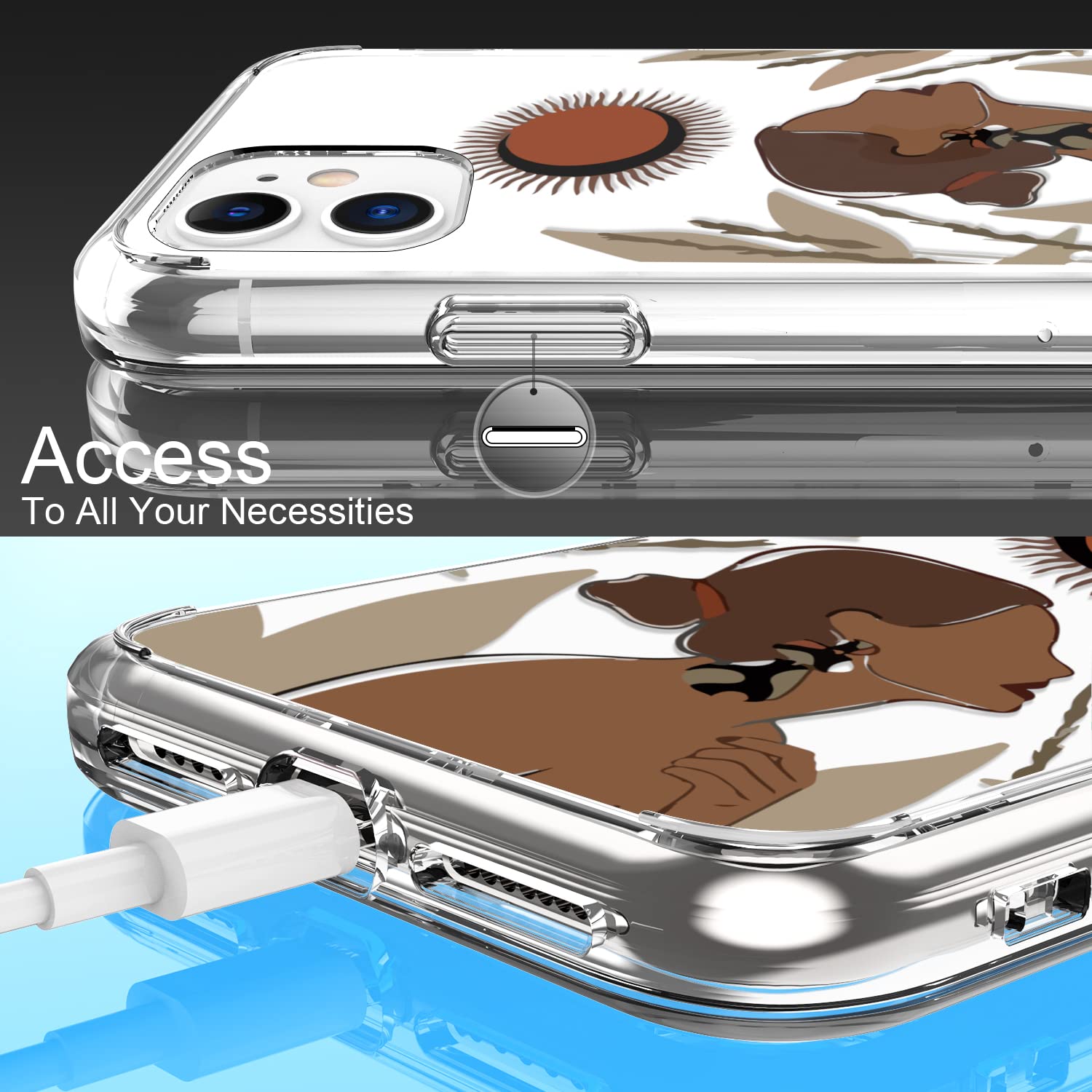 Luhouri Designed For Iphone 11 Case With Screen Protector - Crystal Acrylic Clear For Women And Girls - Slim Fit Protective Phon