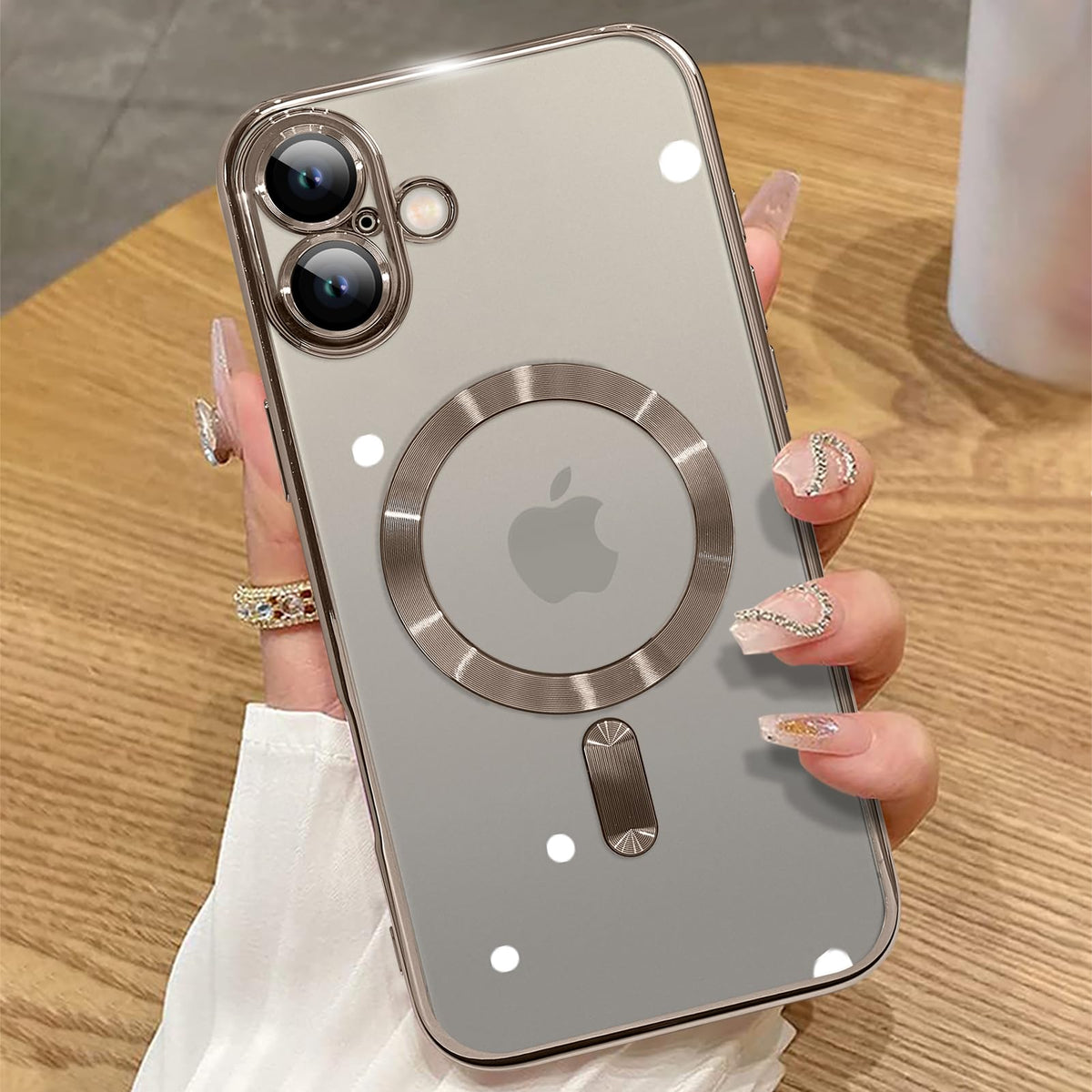 Ziye Magnetic Case For Iphone 16 Plus 6.7'' [Compatible With Magsafe] Full Camera Lens Protection, Clear Luxury Cover Soft Tpu B