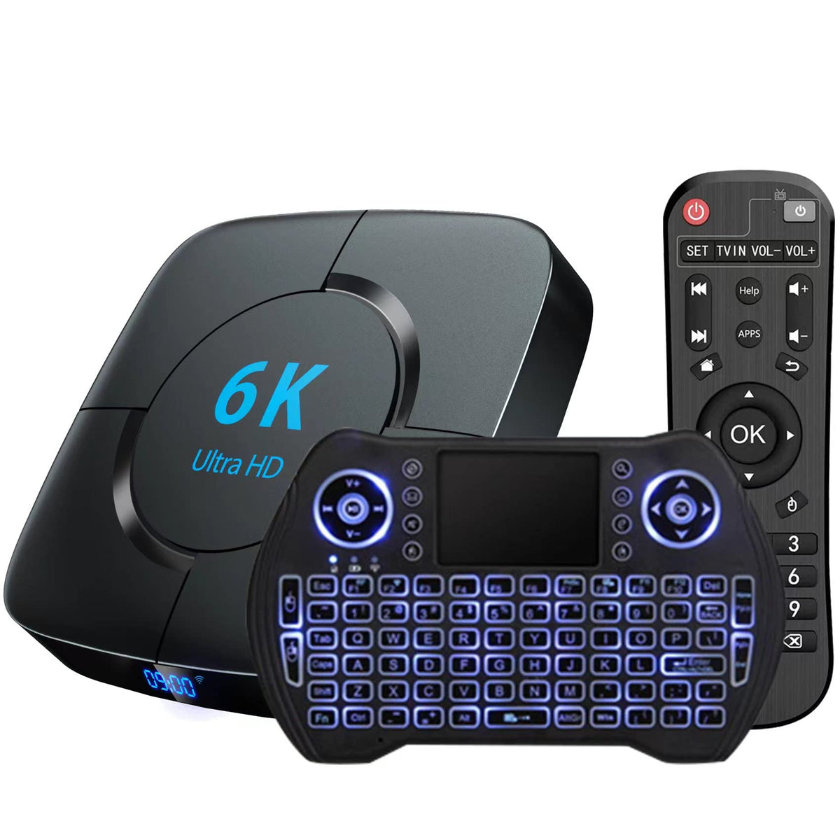Tv Box Android 12.0 4Gb 32Gb Allwinner H618 Bt5.0 Smart Tv Box Set Top Box With Keyboard Usb 2.0 Ultra Hd 4K 6K Hlg Mode Hdr10+ 