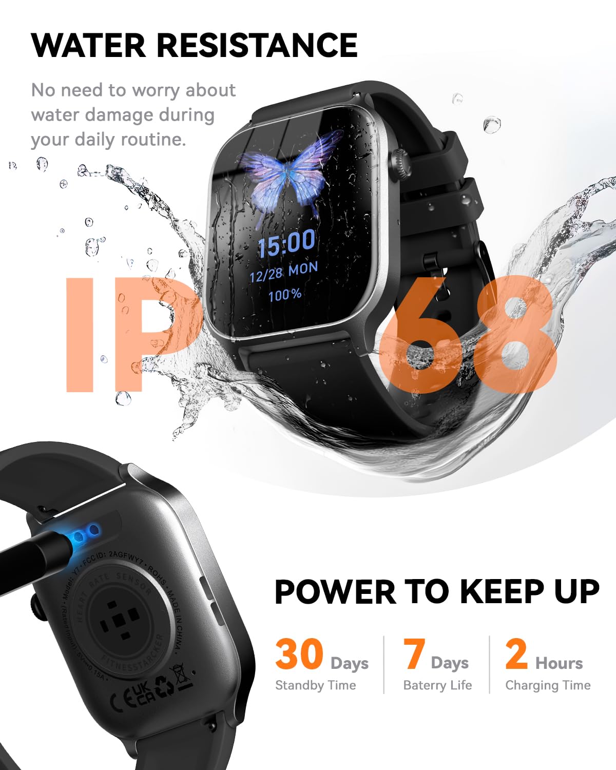 Smart Watch For Men Women  Answer/Make Call, 2024 Ip68 Waterproof Fitness Tracker Watch With Heart Rate Monitor Sleep Step Count