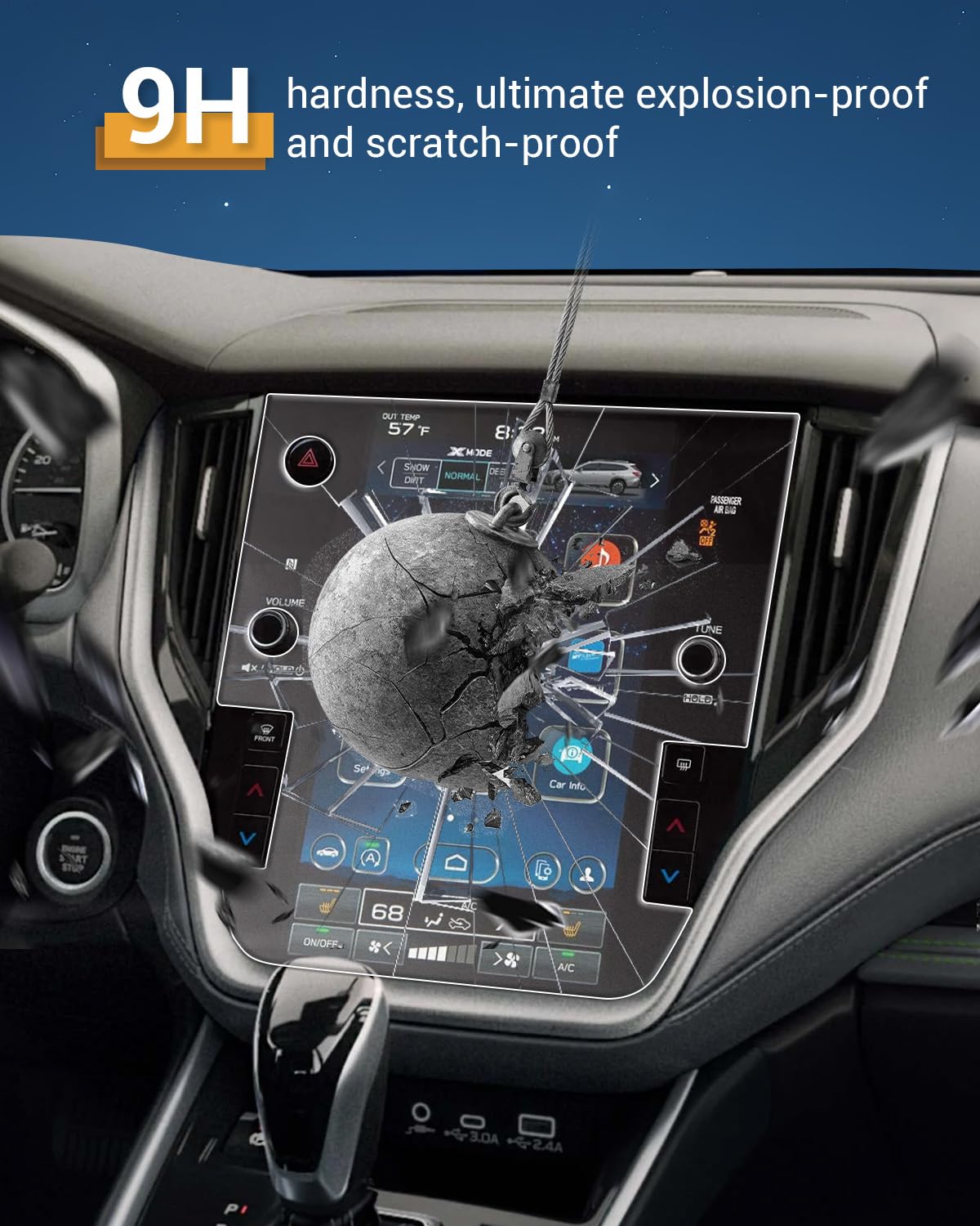 Yee Pin For 2023 2024 Subaru Outback 11.6' Screen Protectors Tempered Glass Matte Finish Anti Glare Reduce Fingerprint 9H Scratch Resistant   Navigation Screen Protection Or 2020 2024 Subaru Outback