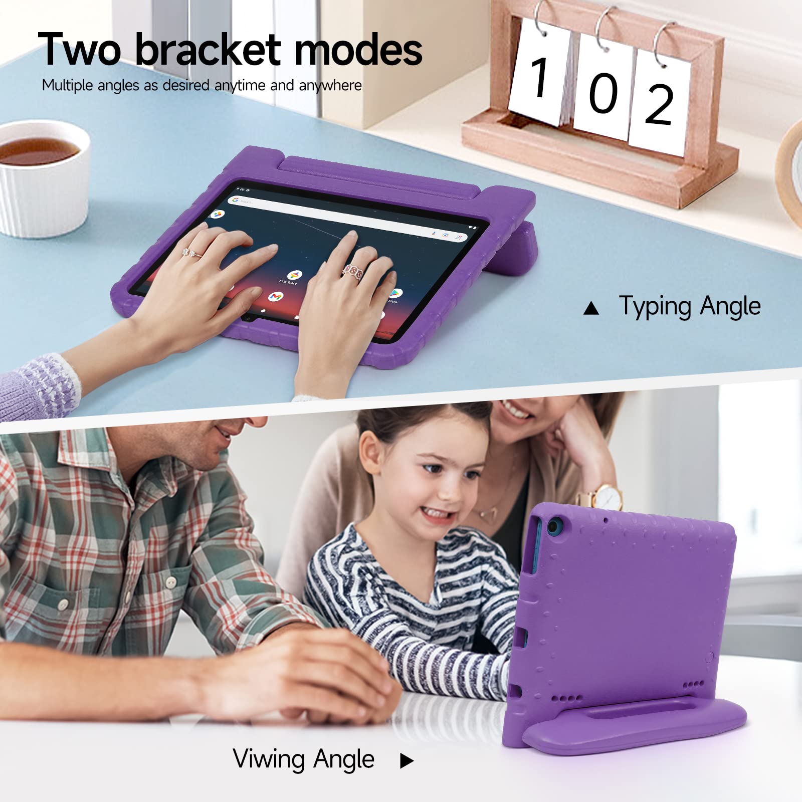 Merocab Purple Eva Foam Case For Walmart Onn 10.1 Tablet Gen 3 2022 (Model:100071485), Shockproof Protective Cover With Handle,