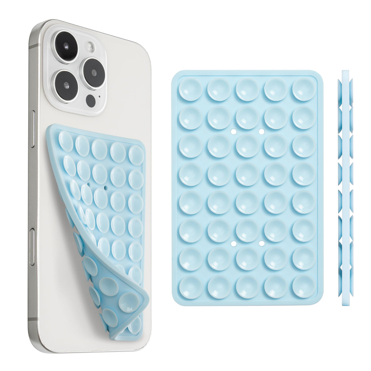 Sucky Upgraded Double Sided Suction Phone Octo Cup Buddy Mount - Anti-Slip Holder - Sticky Grip For Selfies, Videos (Baby Blue)
