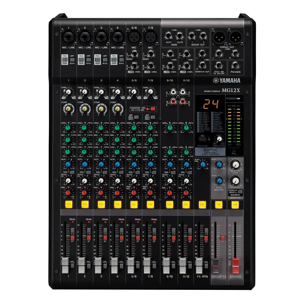 Yamaha Mixer Unpowered, Multicolored, 12 Input (Mg12X Cv)