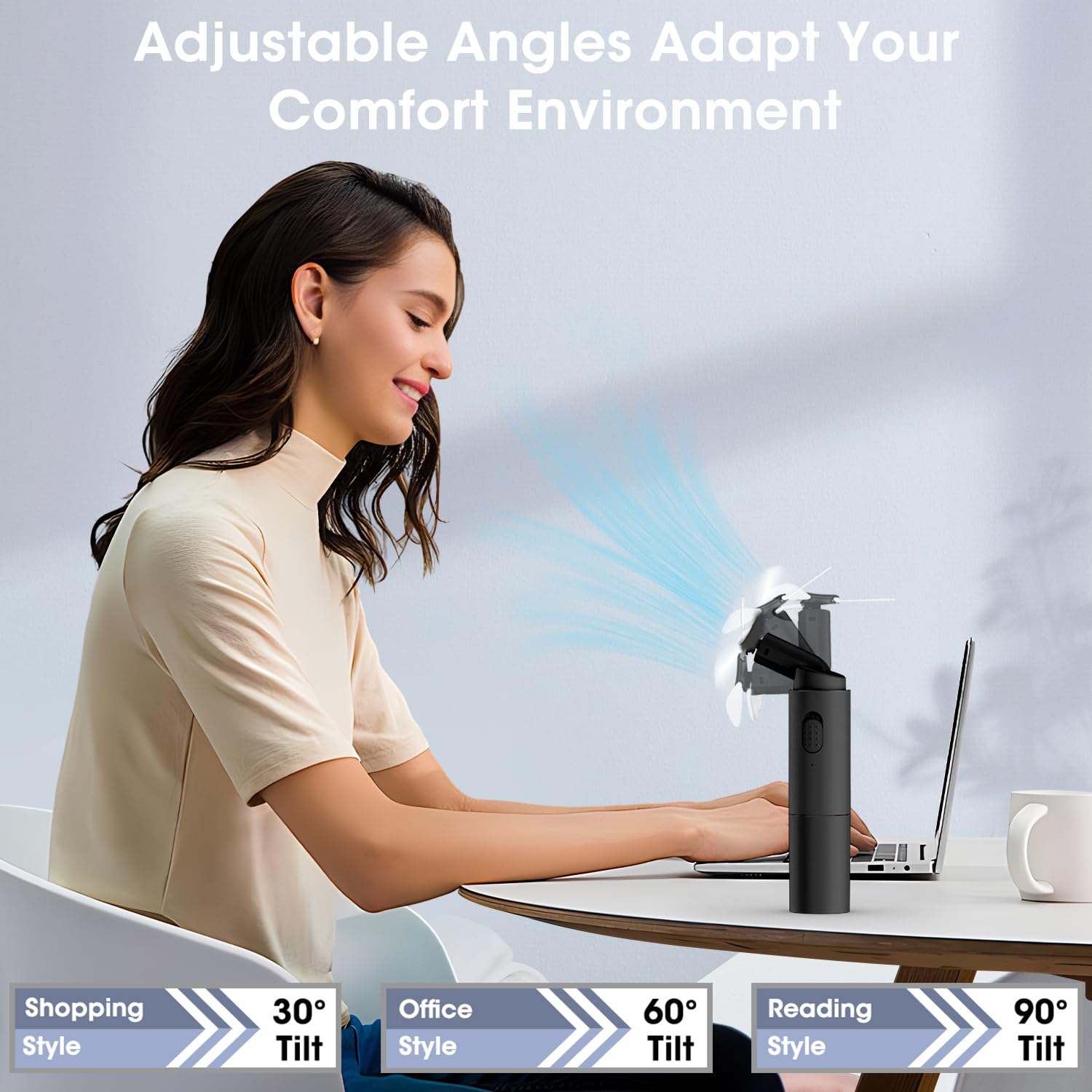 Olv Handheld Mini Fan Portable Rechargeable 3000Mah Usb Battery Powered 22+Hrs Runtime Small Hand Held Fan Foldable Pocket Perso