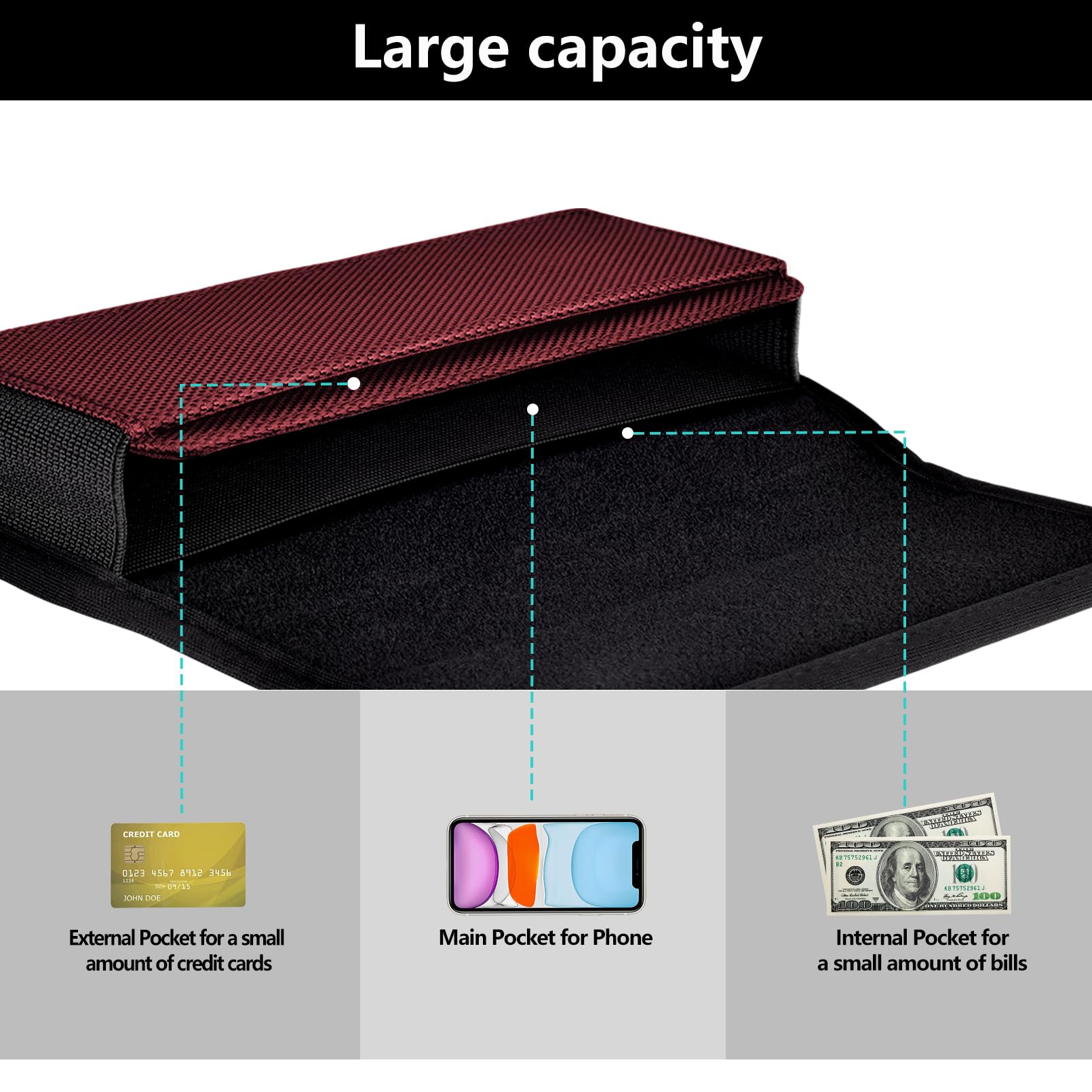 Ykooe Rugged Nylon Holster Compatible With Iphone 16/15/14/13/12 Pro Max & Plus Models, Galaxy S24/S23/S21/S20 Fe Cell Phone Bel