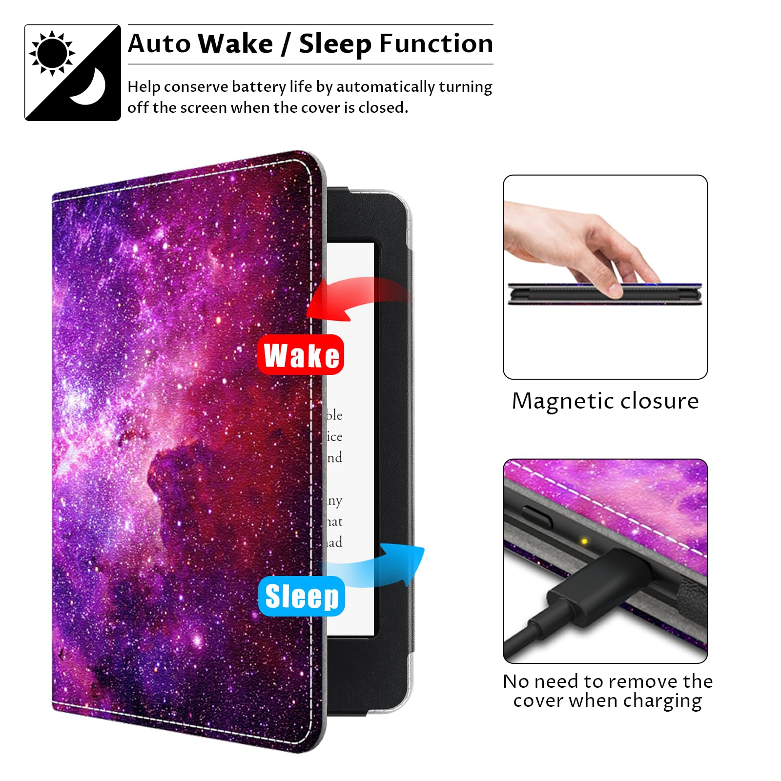 Vori Stand Case For 6'' Kindle Paperwhite (Fits 10Th Generation 2018 / All Paperwhite Generations Prior To 2018) Pu Leather Case