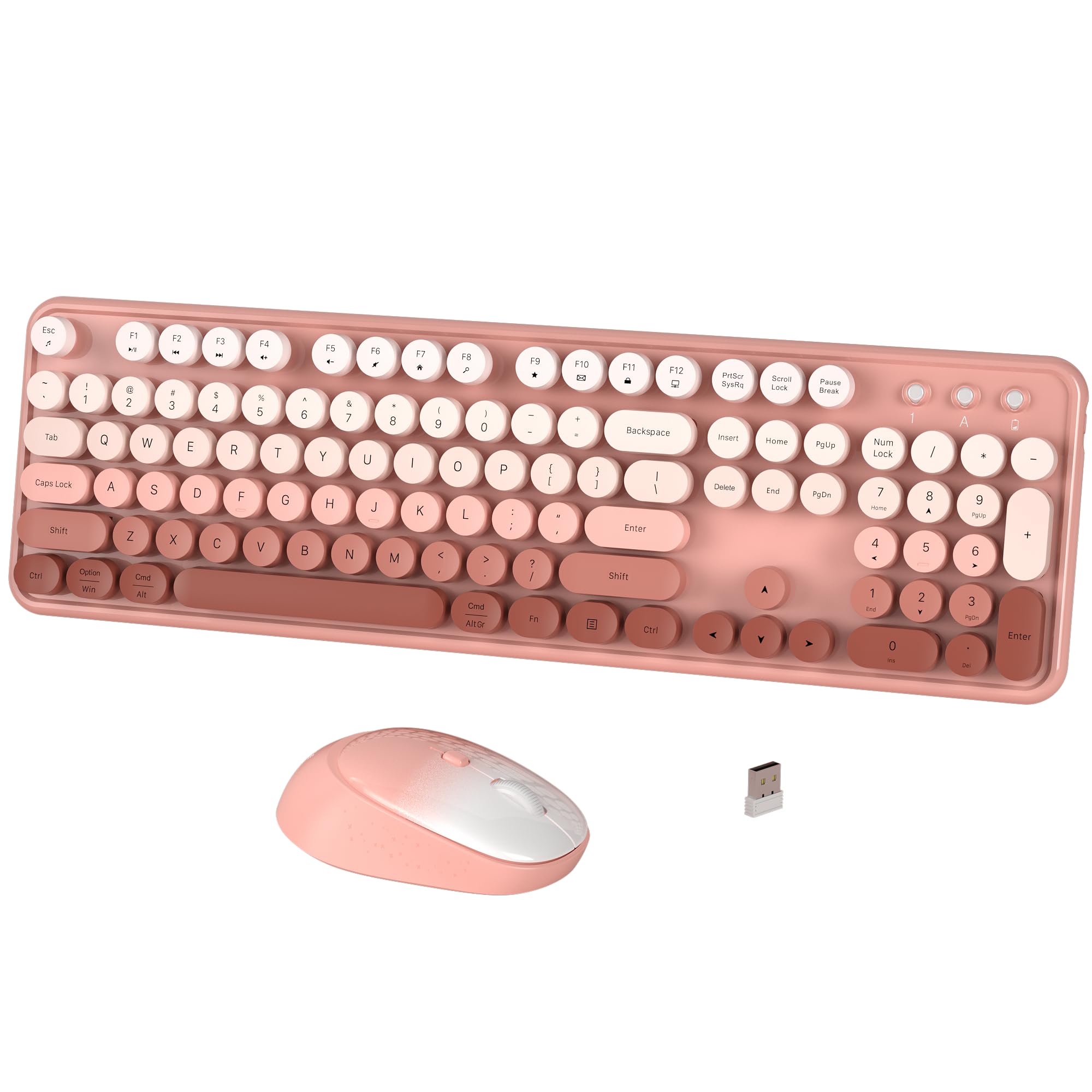 FCPLU Wireless Keyboard and Mouse Combo, Peach Gradient