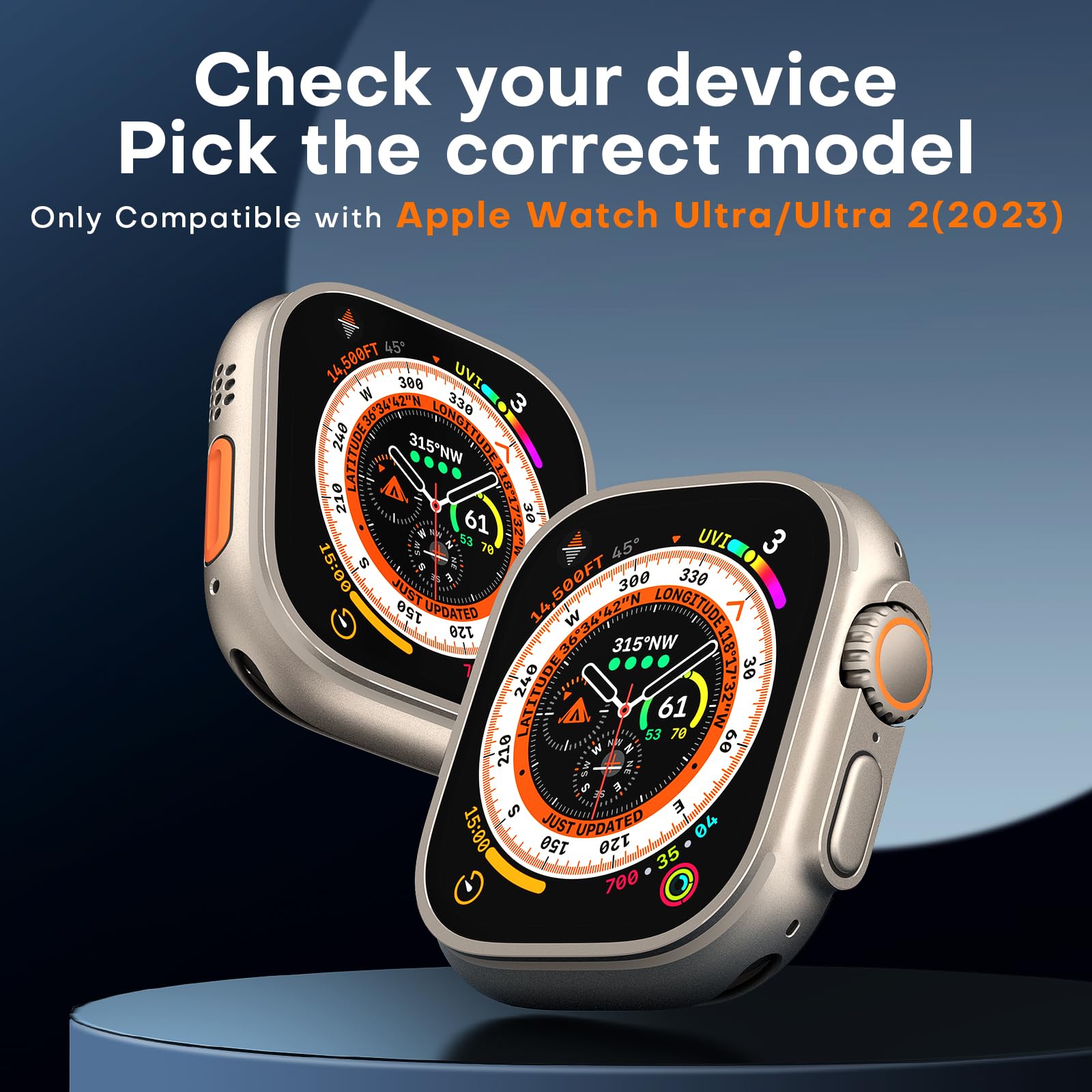 Tocol 4 Pack Screen Protector For Apple Watch Ultra 1/Ultra 2 (2024) 49Mm, [10X Military Grade Shockproof], Tempered Glass Scree