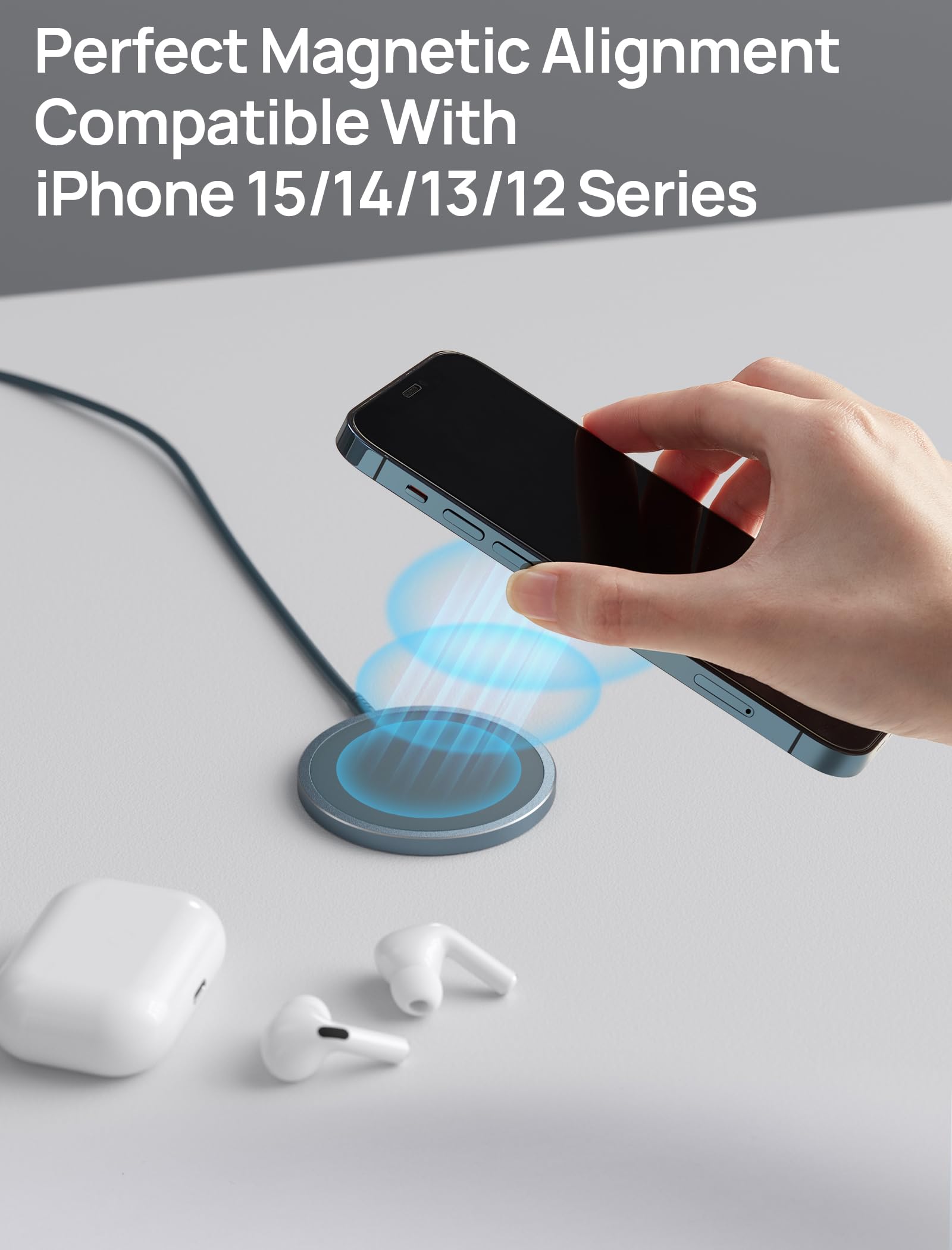 Jsaux Magnetic Wireless Charger Compatible With Magsafe Charger/Iphone 16/16 Pro/16 Plus/16 Pro Max/Iphone 15 Pro Max Plus/Iphon