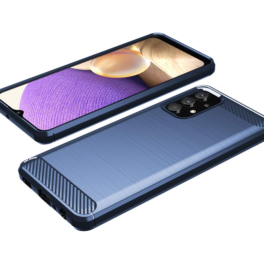 Osophter For Galaxy A32 4G Case,Samsung A32 4G Case With Screen Protector Shock Absorption Flexible Tpu Rubber Protective Cell P