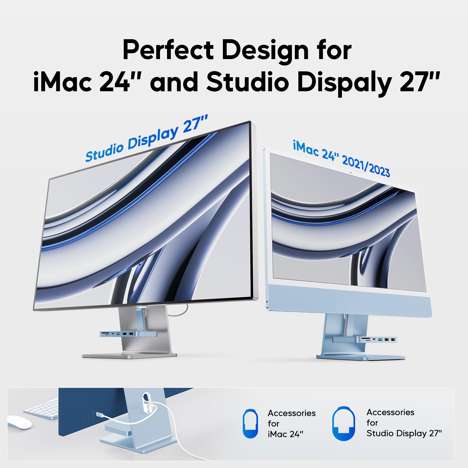 Imac Accessories For Imac 2021/2023, Pulwtop Usb C Hub For Imac With 10Gbps Nvme Sata Ssd Usb A/C 10Gbps, Imac Usb Adapter For M