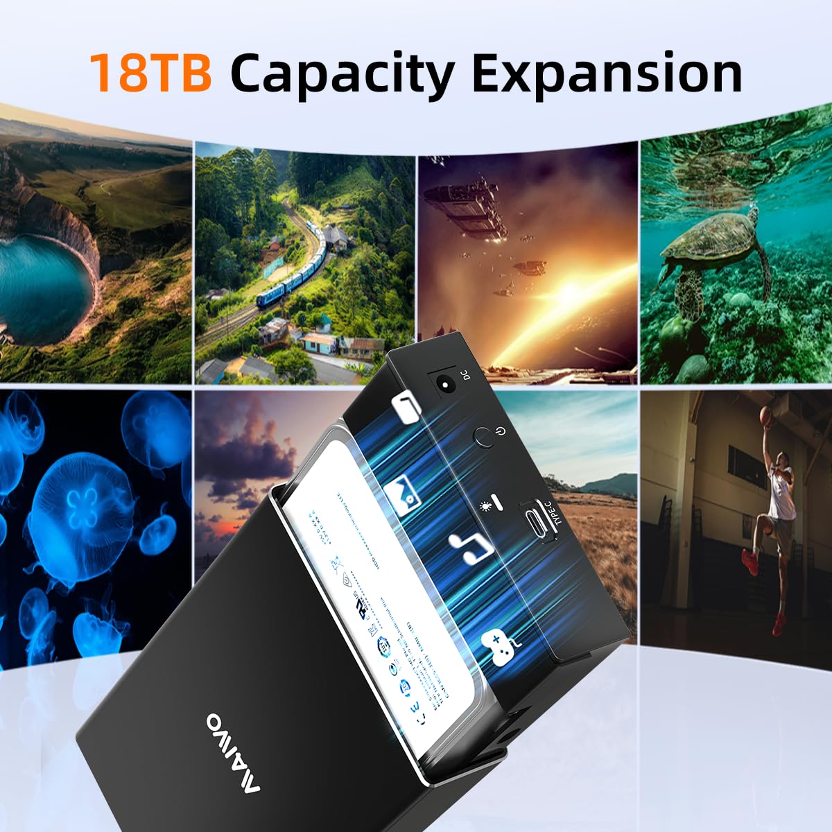 Maiwo External Sas Enclosure,Sas/Sata Hard Drive Enclosure For 2.5/3.5 Inch Ssd Hdd,Sas To Usb3.1 Converter, 22Tb Storage Expansion, Plug And Play