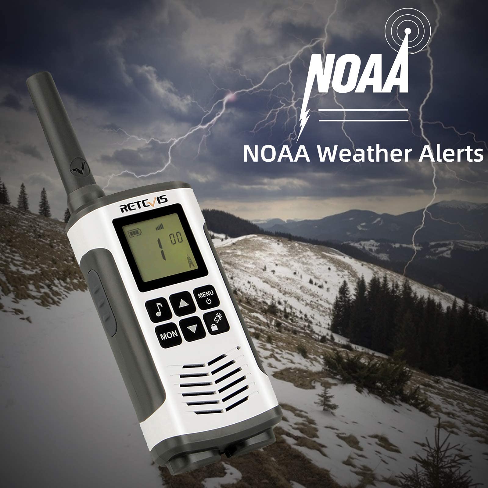 Retevis Rt45 Long Range Walkie Talkies, Walkie Talkie For Adults, 22 Channels Noaa Flashlight Vox, Rechargeable Two Way Radio, P